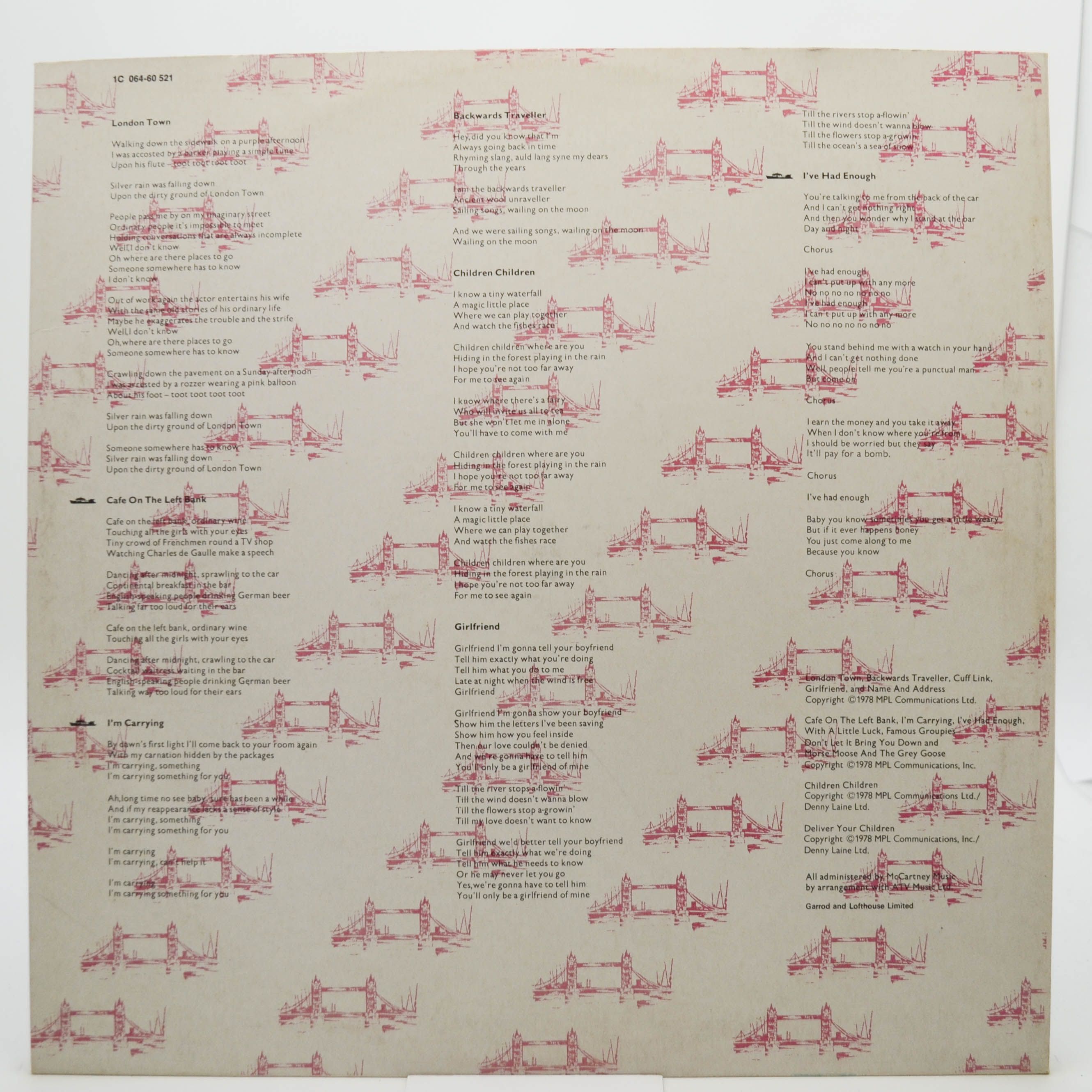 Wings — London Town (poster), 1978