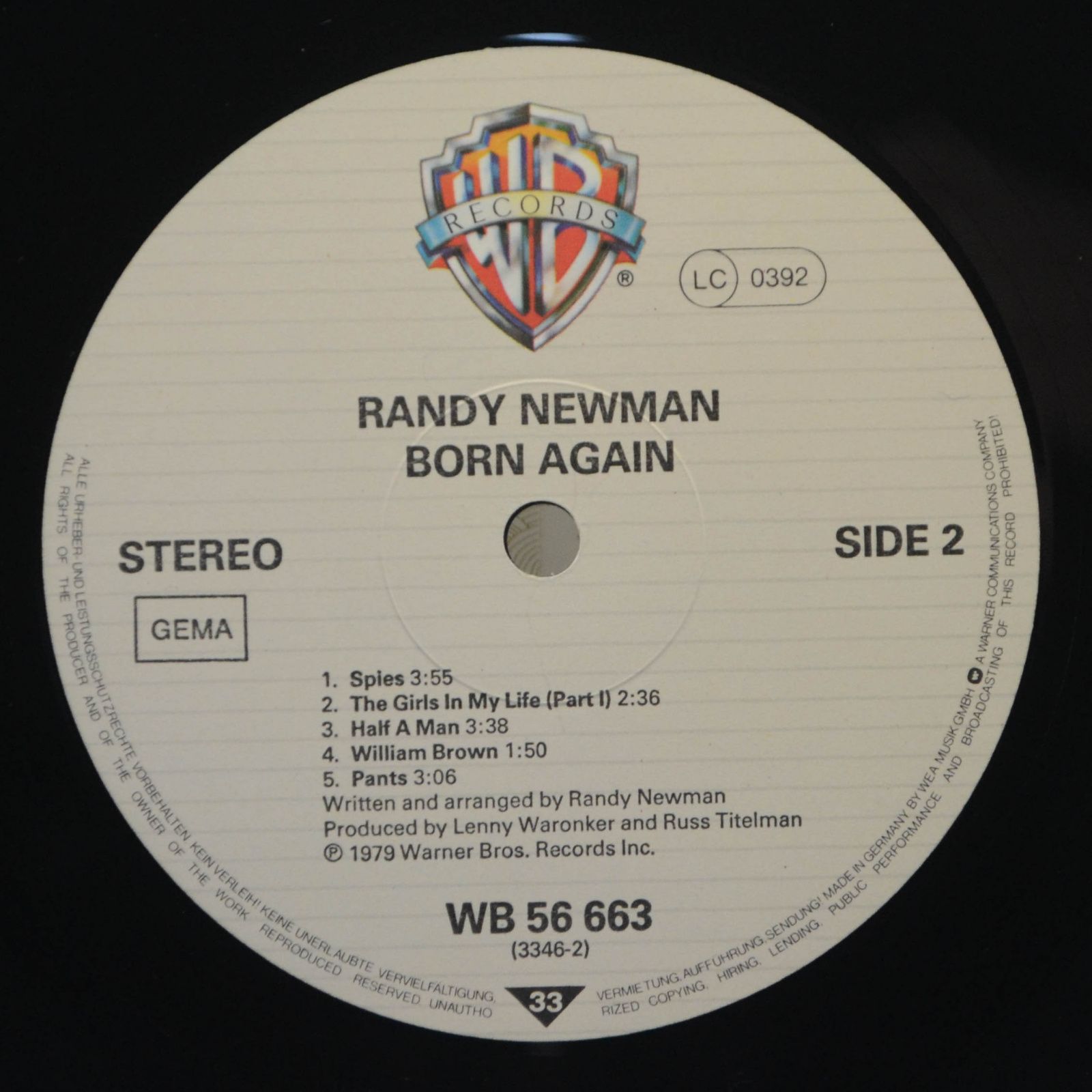 Виниловая пластинка Randy Newman — Born Again, 1979