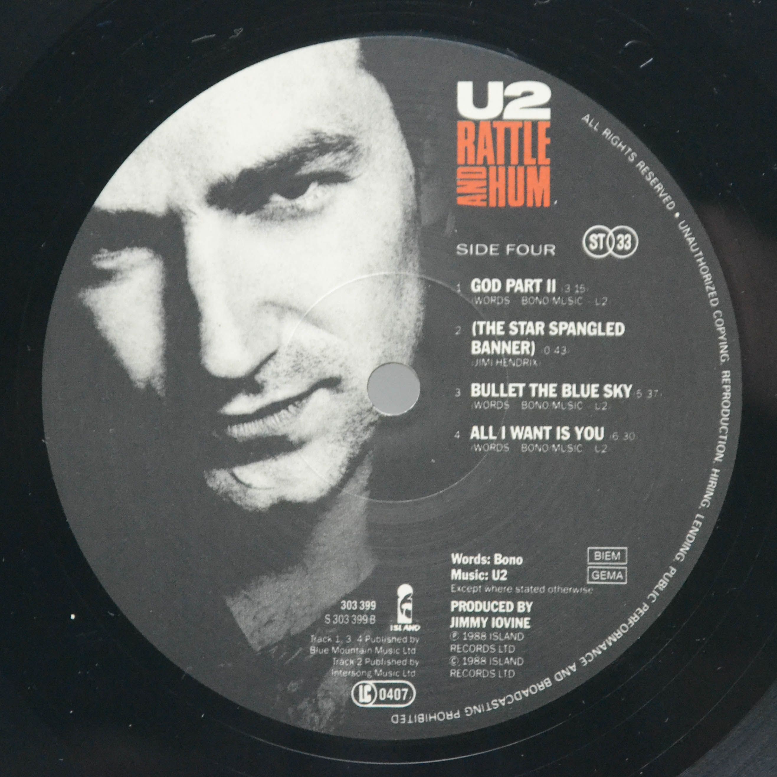 U2 — Rattle And Hum (2LP), 1988