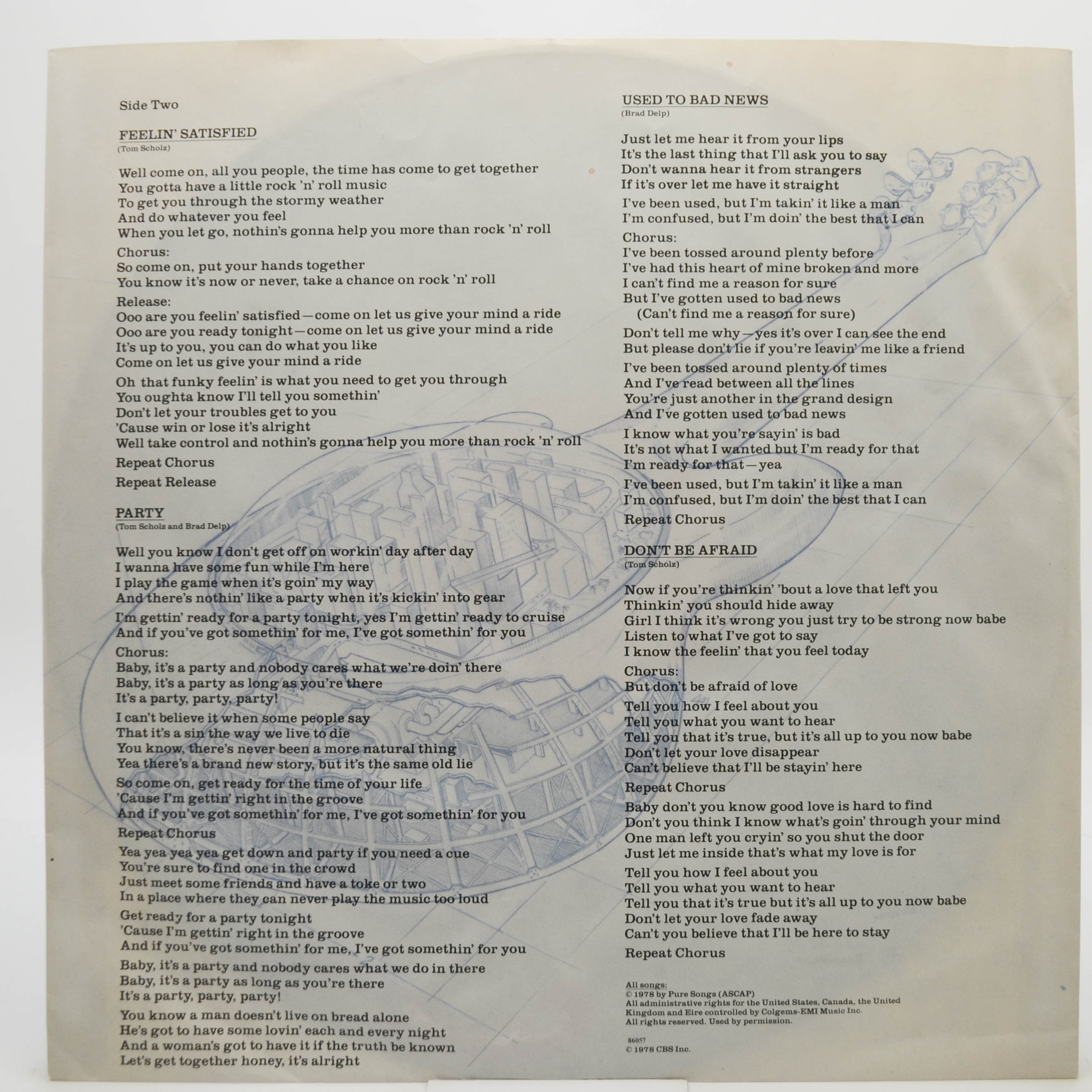 Виниловая пластинка Boston — Don't Look Back, 1978
