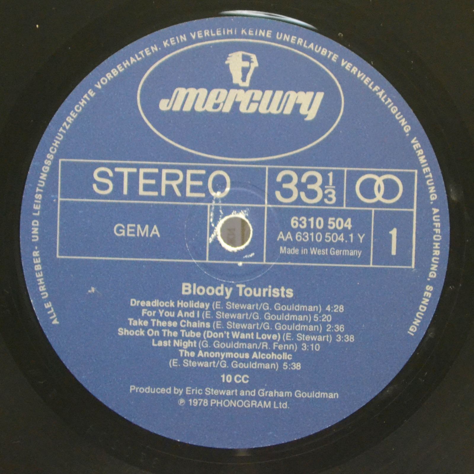 Виниловая пластинка 10cc — Bloody Tourists, 1978