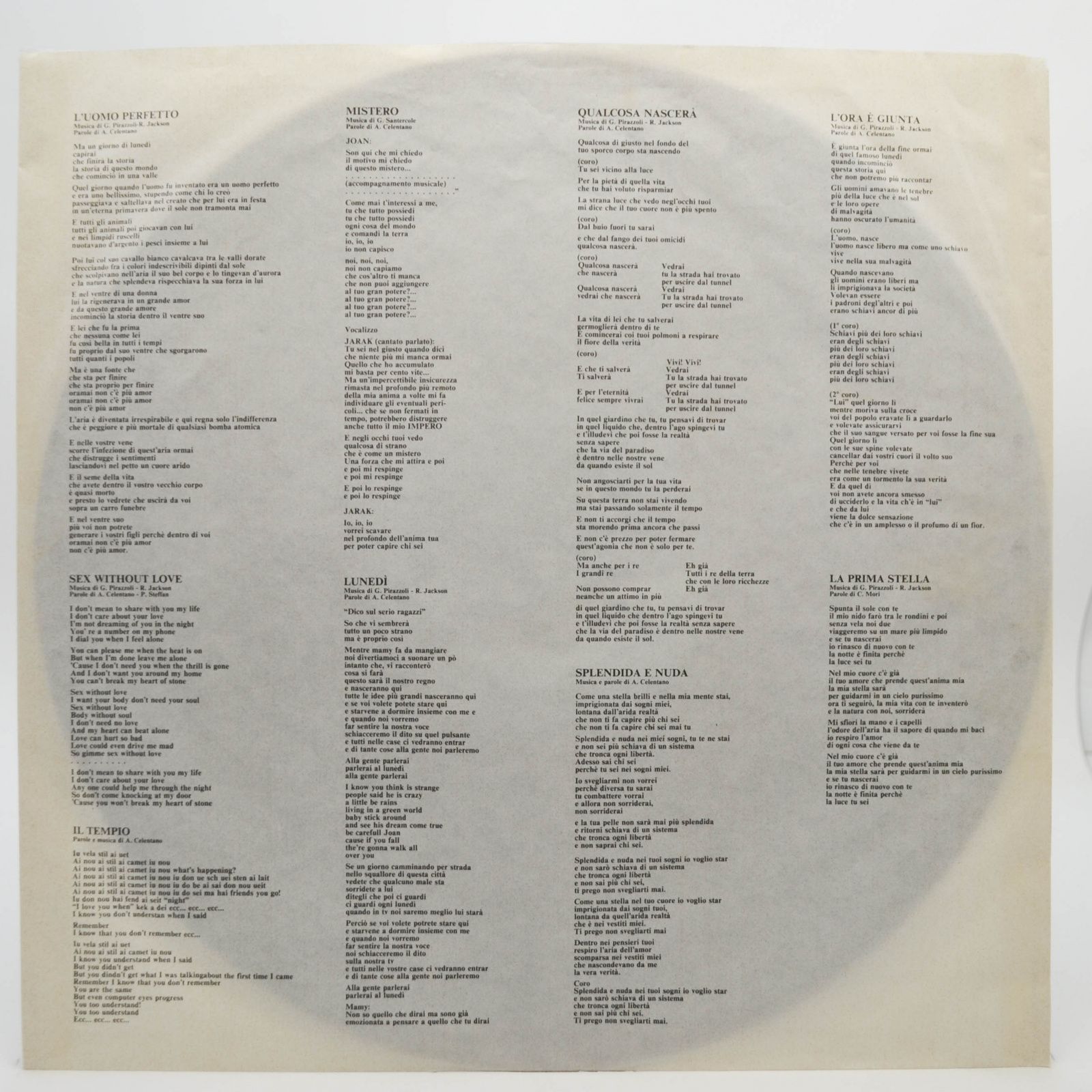 Adriano Celentano — Joan Lui (Soundtrack), 1985