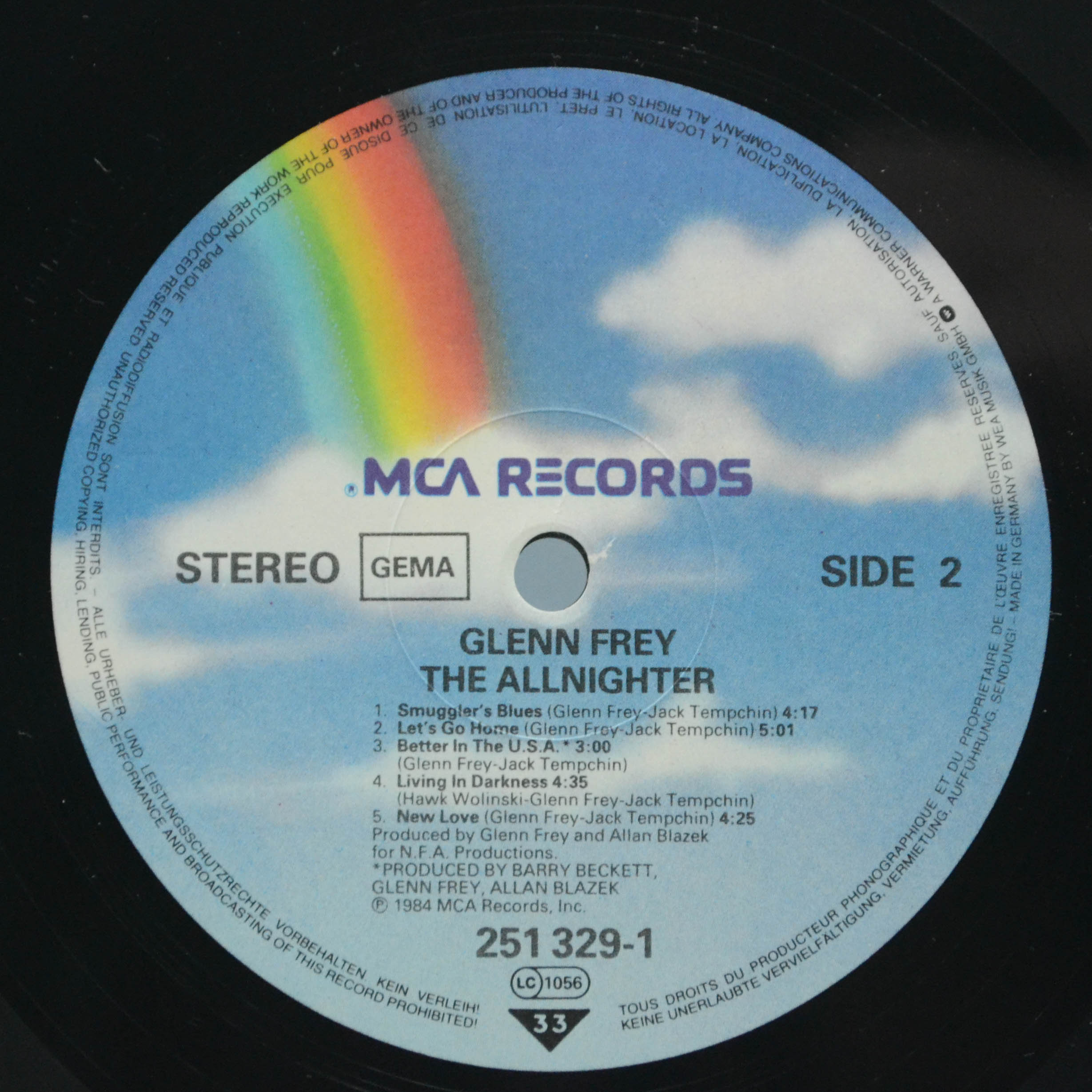 Виниловая пластинка Glenn Frey — The Allnighter, 1984