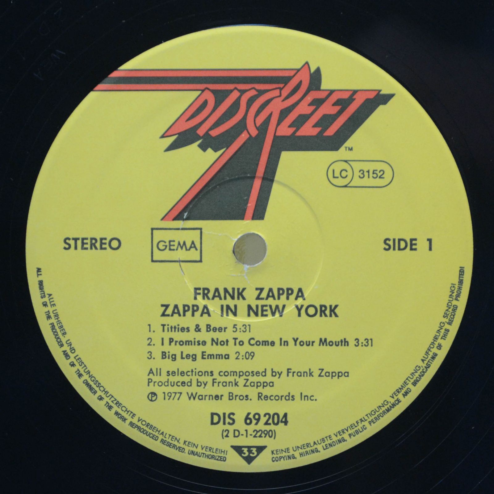 Виниловая пластинка Frank Zappa — Zappa in New York, 1977
