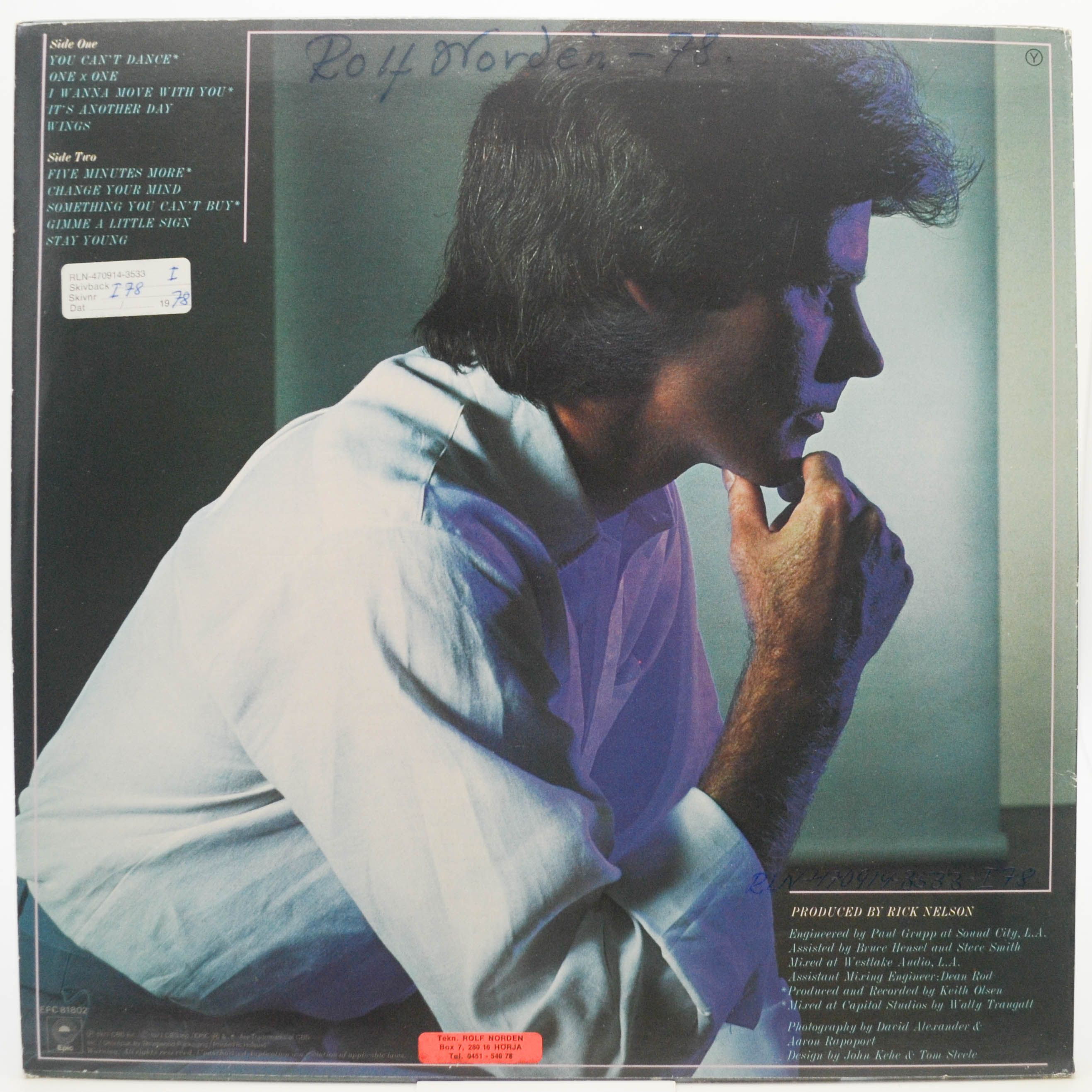 Виниловая пластинка Rick Nelson — Intakes, 1977