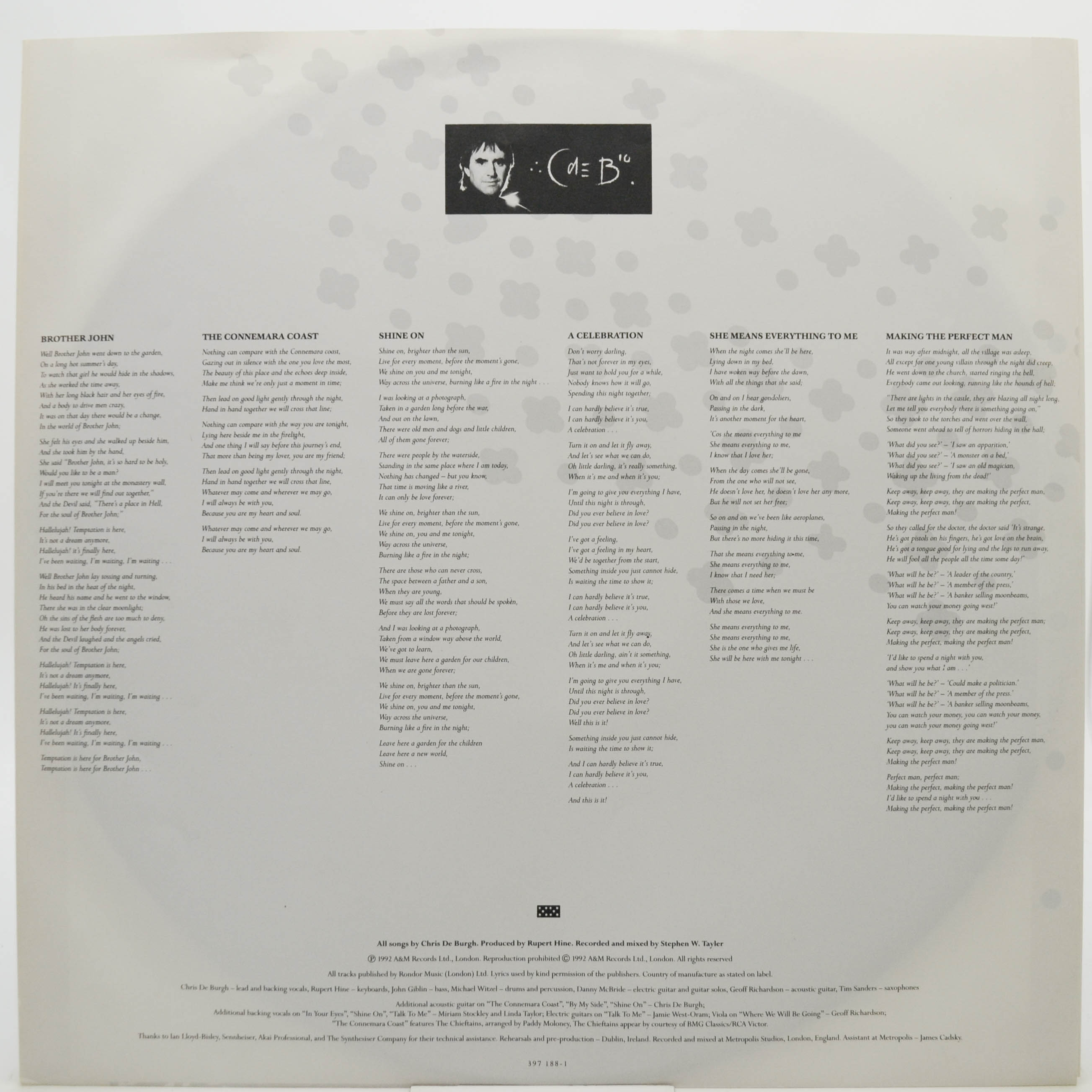 Виниловая пластинка Chris de Burgh — Power Of Ten, 1992