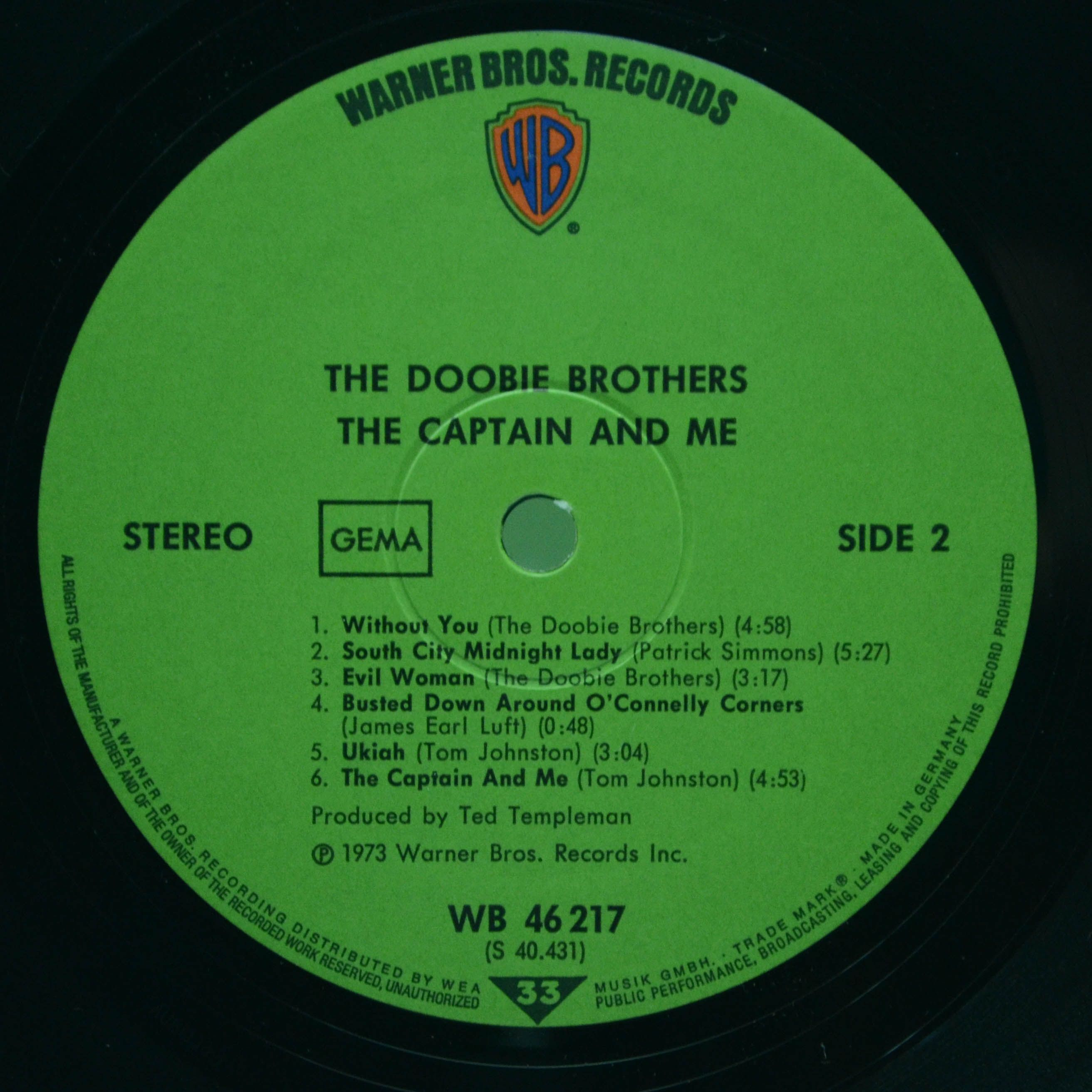 Виниловая пластинка Doobie Brothers — The Captain And Me, 1973