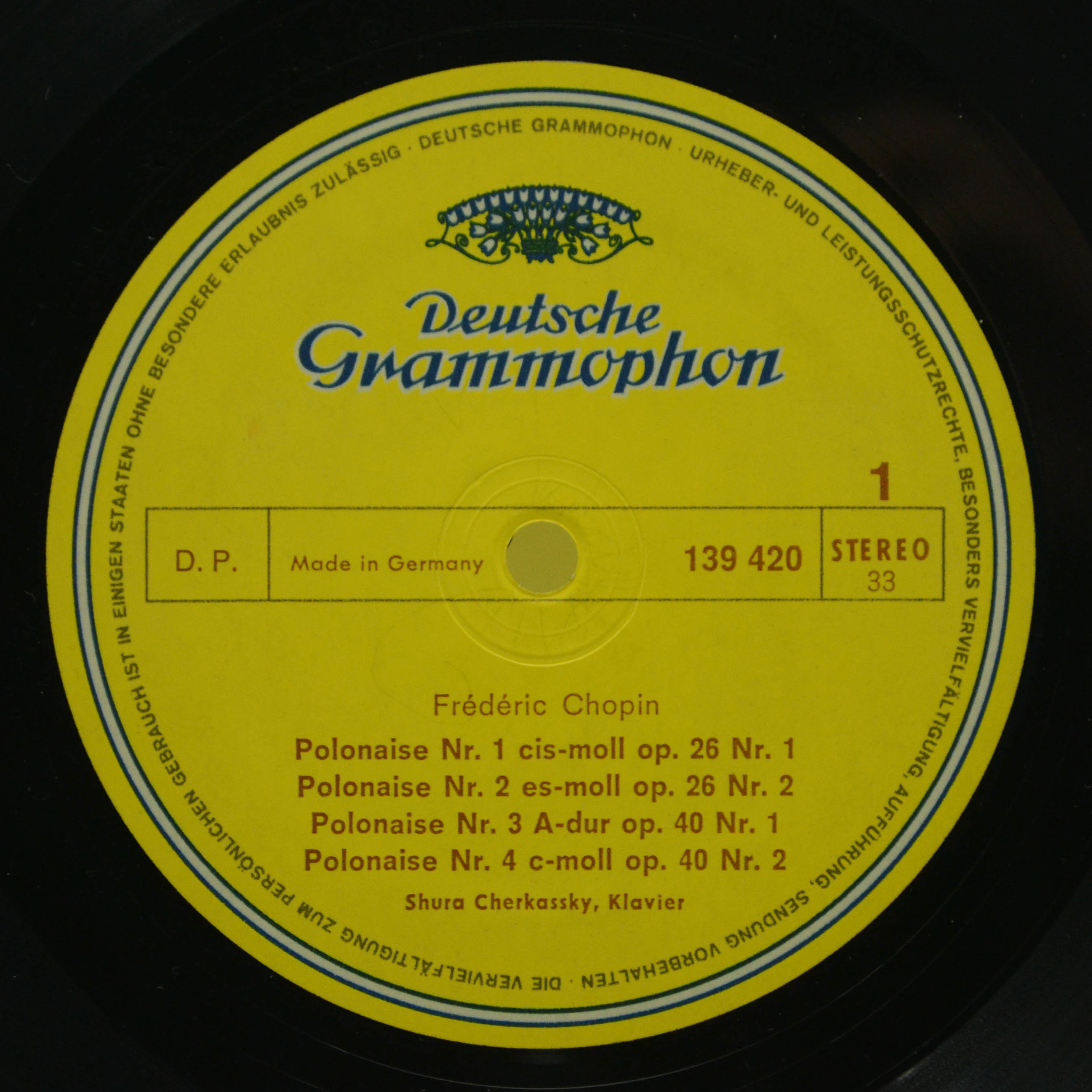 Виниловая пластинка Frédéric Chopin - Shura Cherkassky — Polonaisen, 1974