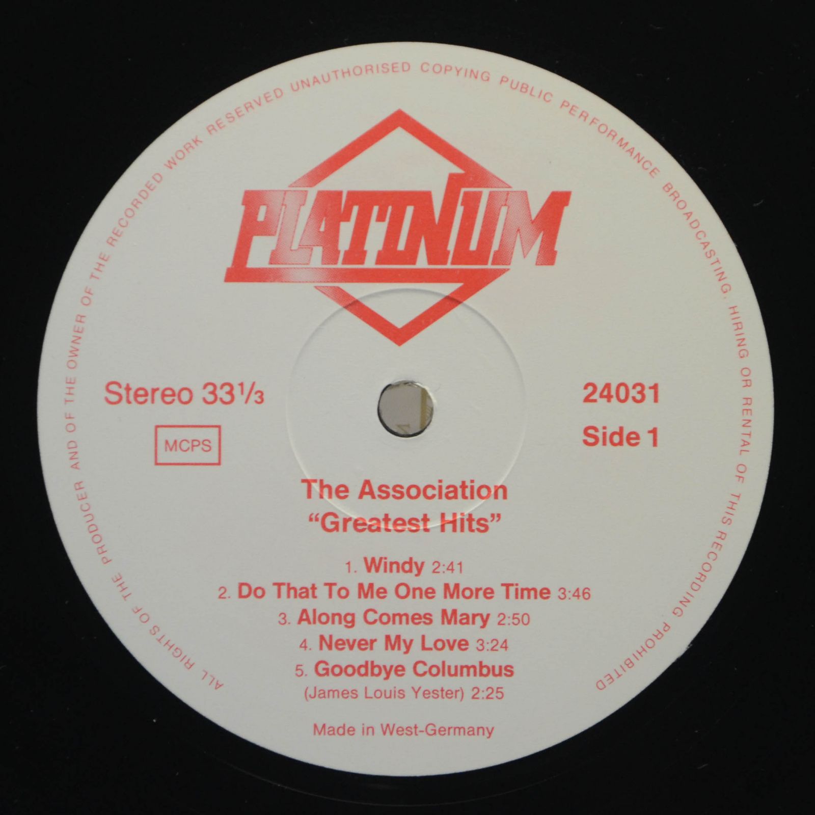 Виниловая пластинка Association — Greatest Hits, 1983