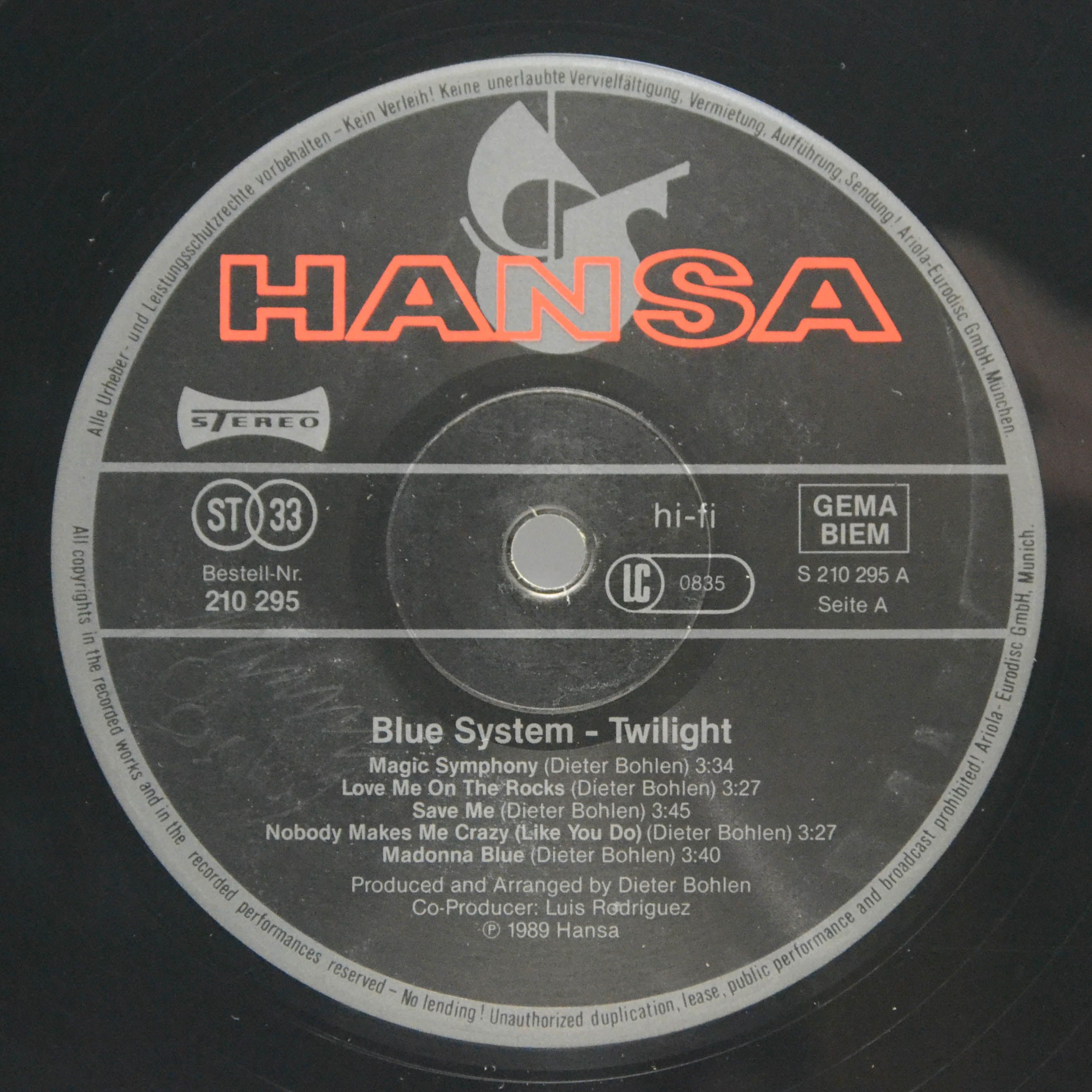 Blue System — Twilight, 1989