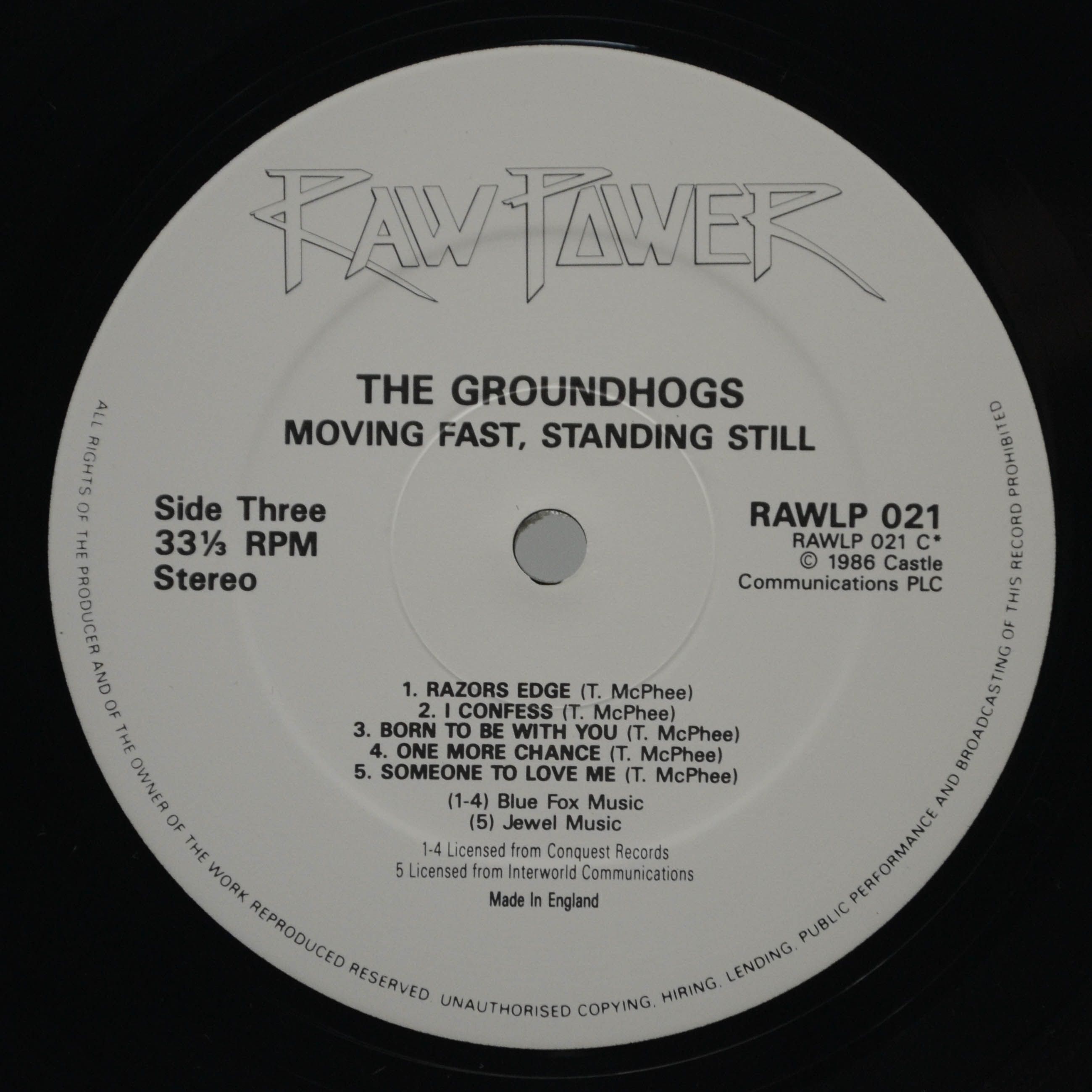 Groundhogs — Moving Fast - Standing Still (2LP, UK), 1986
