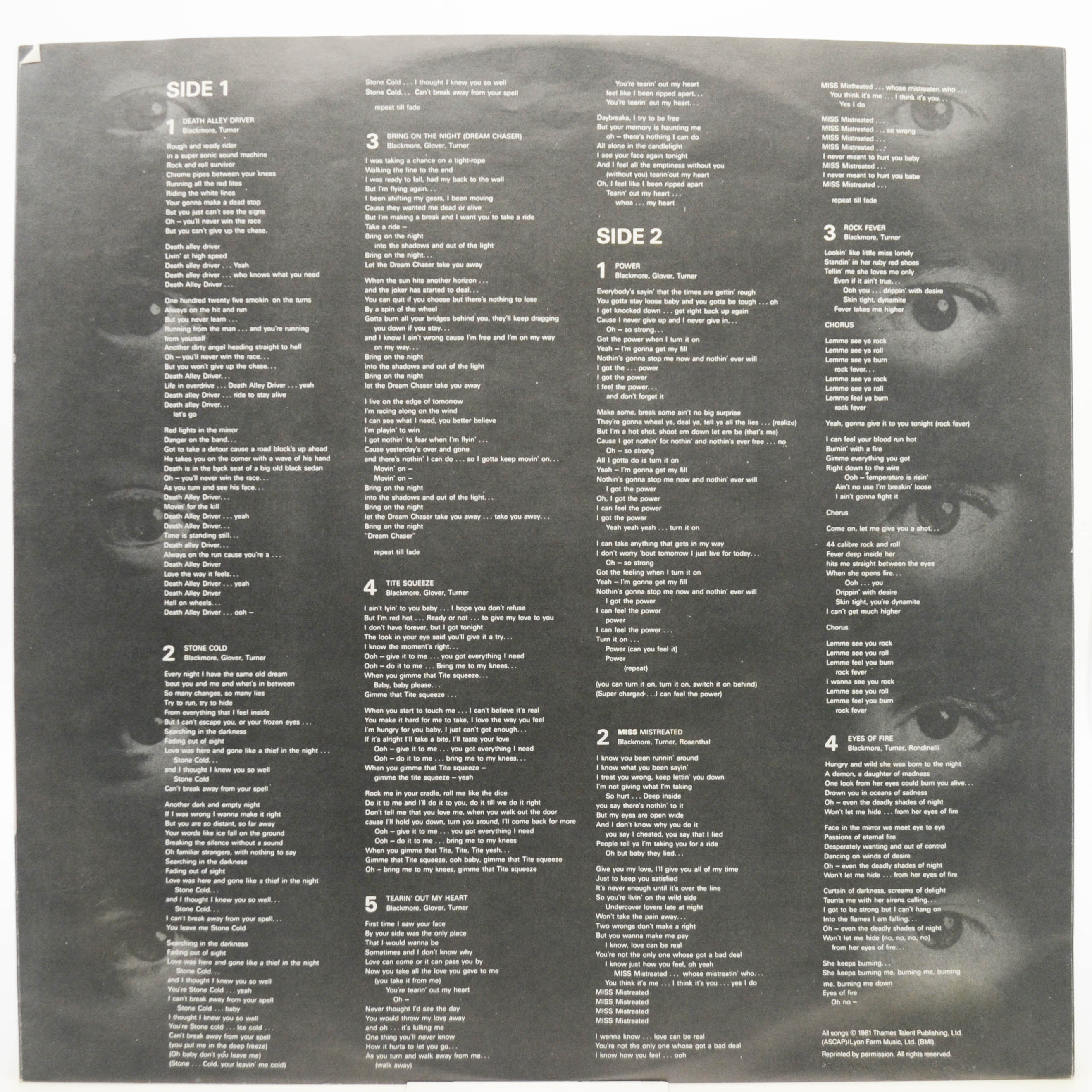 Rainbow — Straight Between The Eyes, 1982