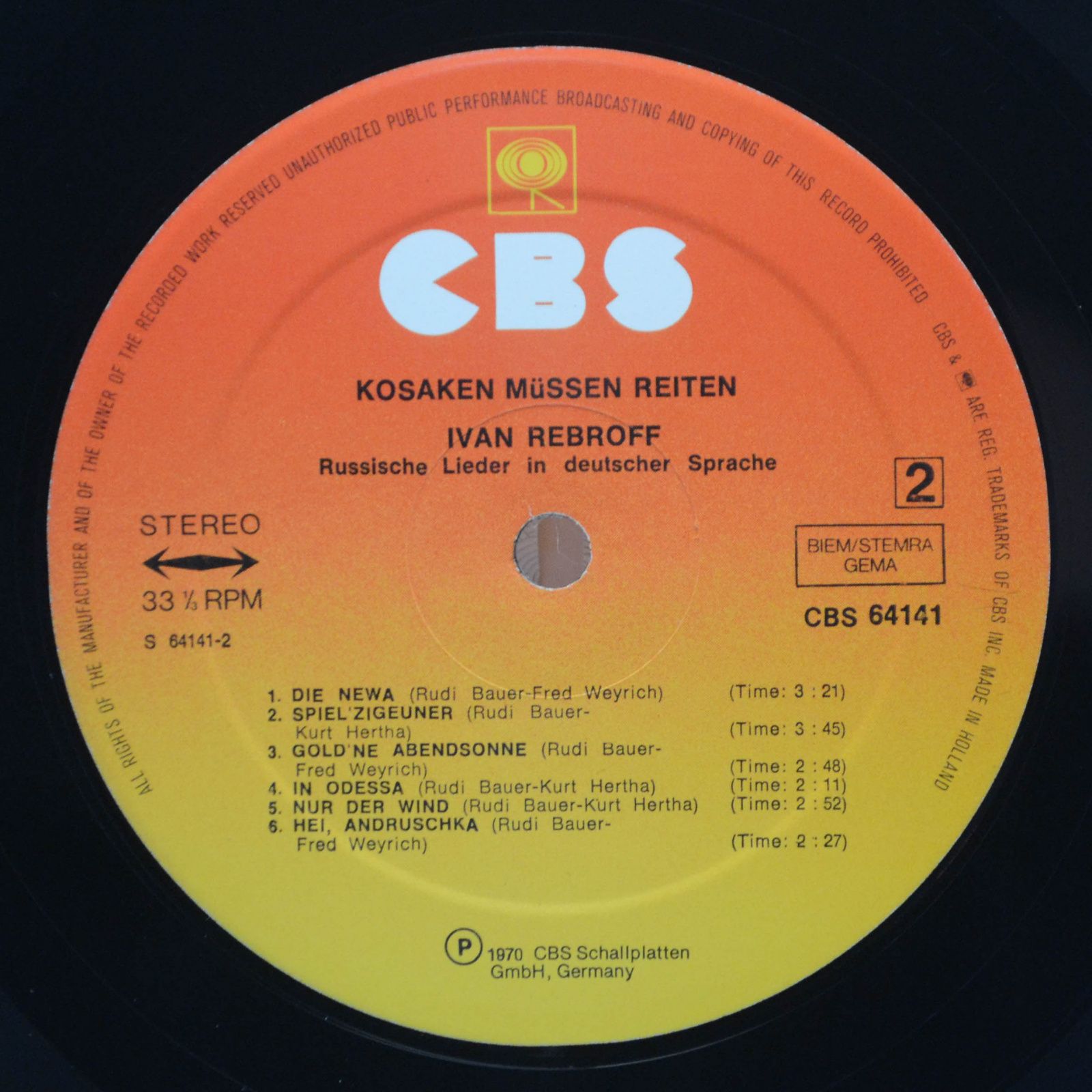 Виниловая пластинка Ivan Rebroff — Kosaken Müssen Reiten, 1970