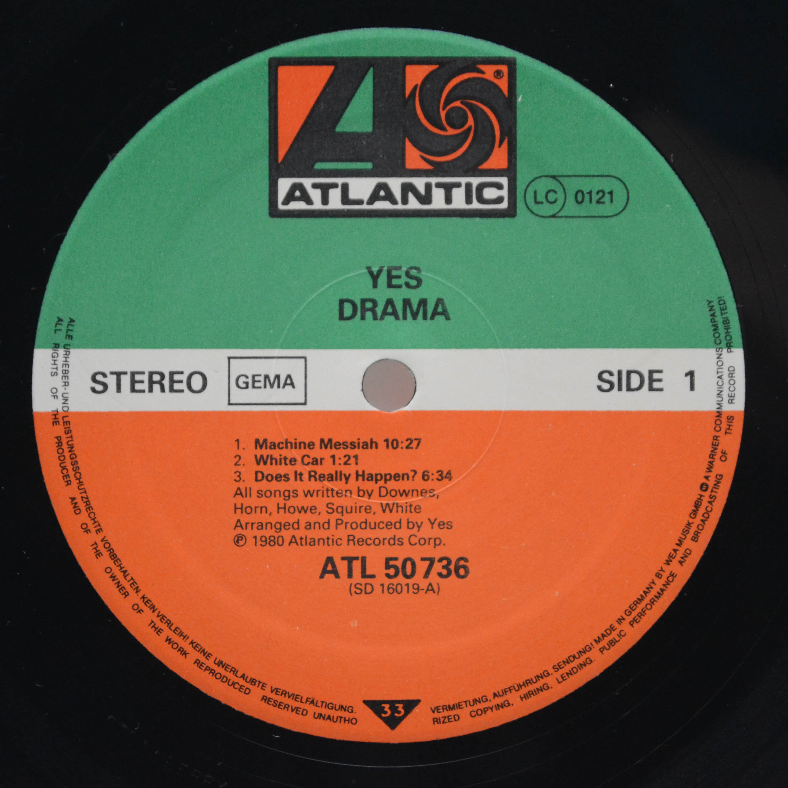 Виниловая пластинка Yes — Drama, 1980