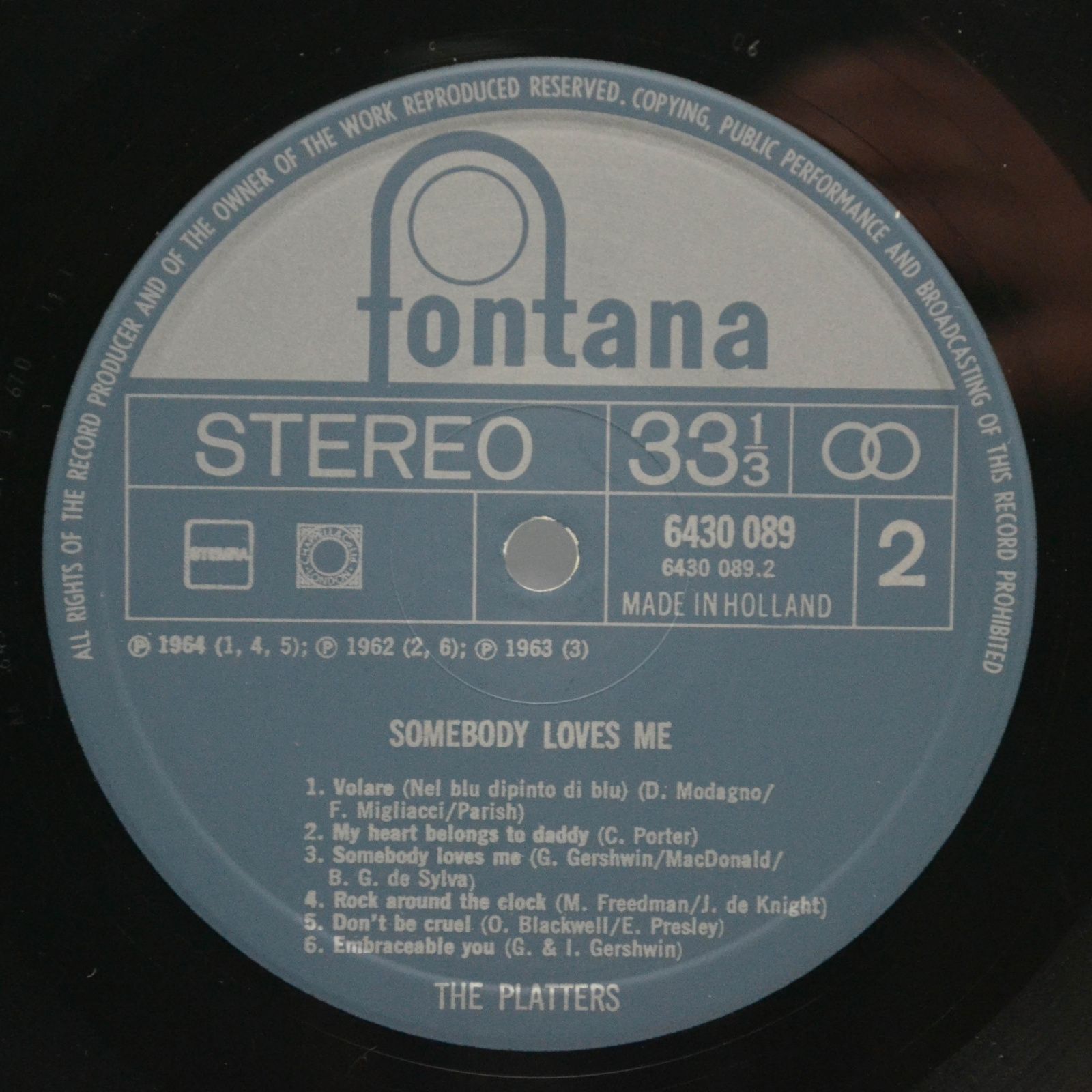 Platters — Somebody Loves Me,