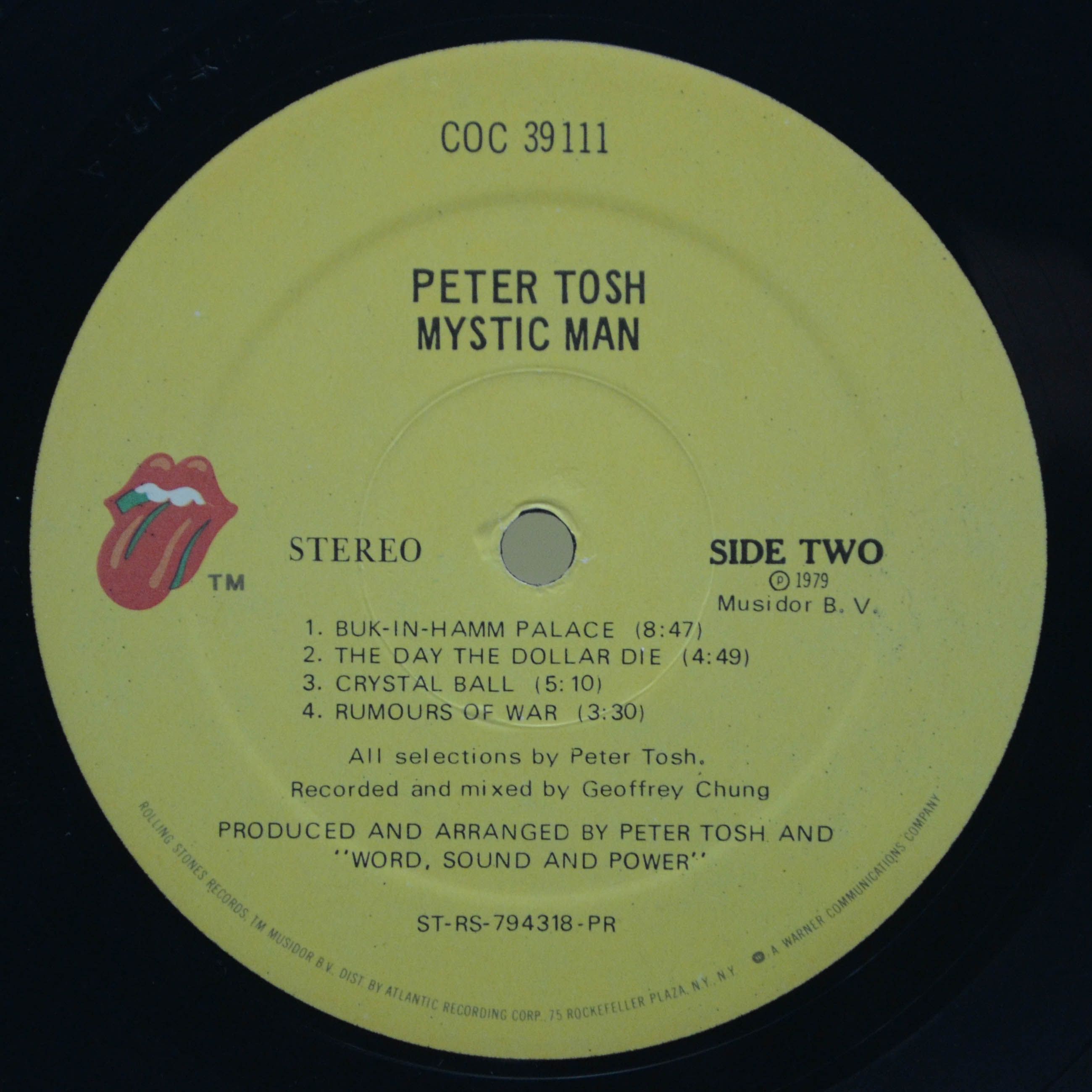 Виниловая пластинка Peter Tosh — Mystic Man (1-st, USA), 1979