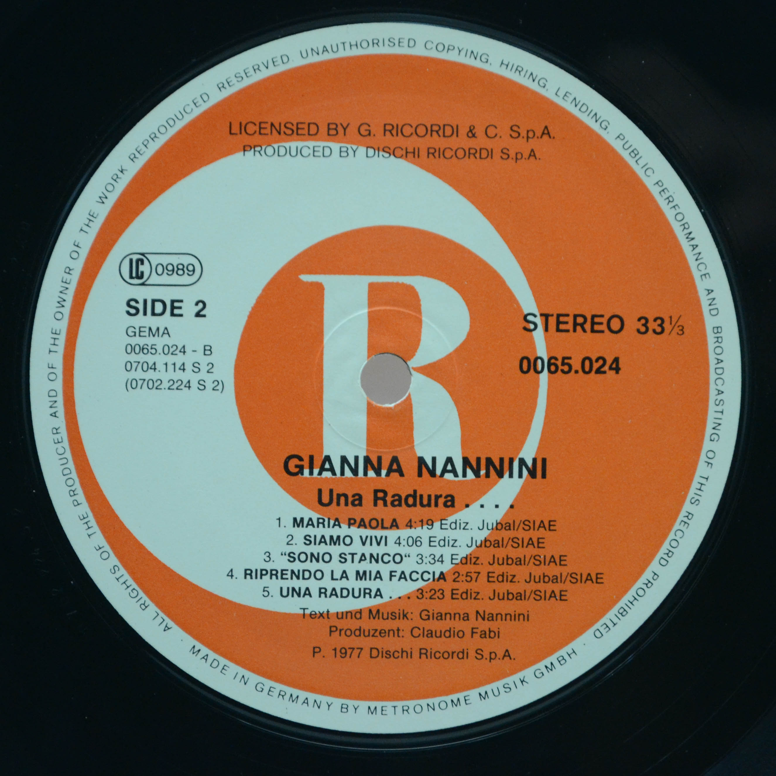 Gianna Nannini — Una Radura ..., 1981