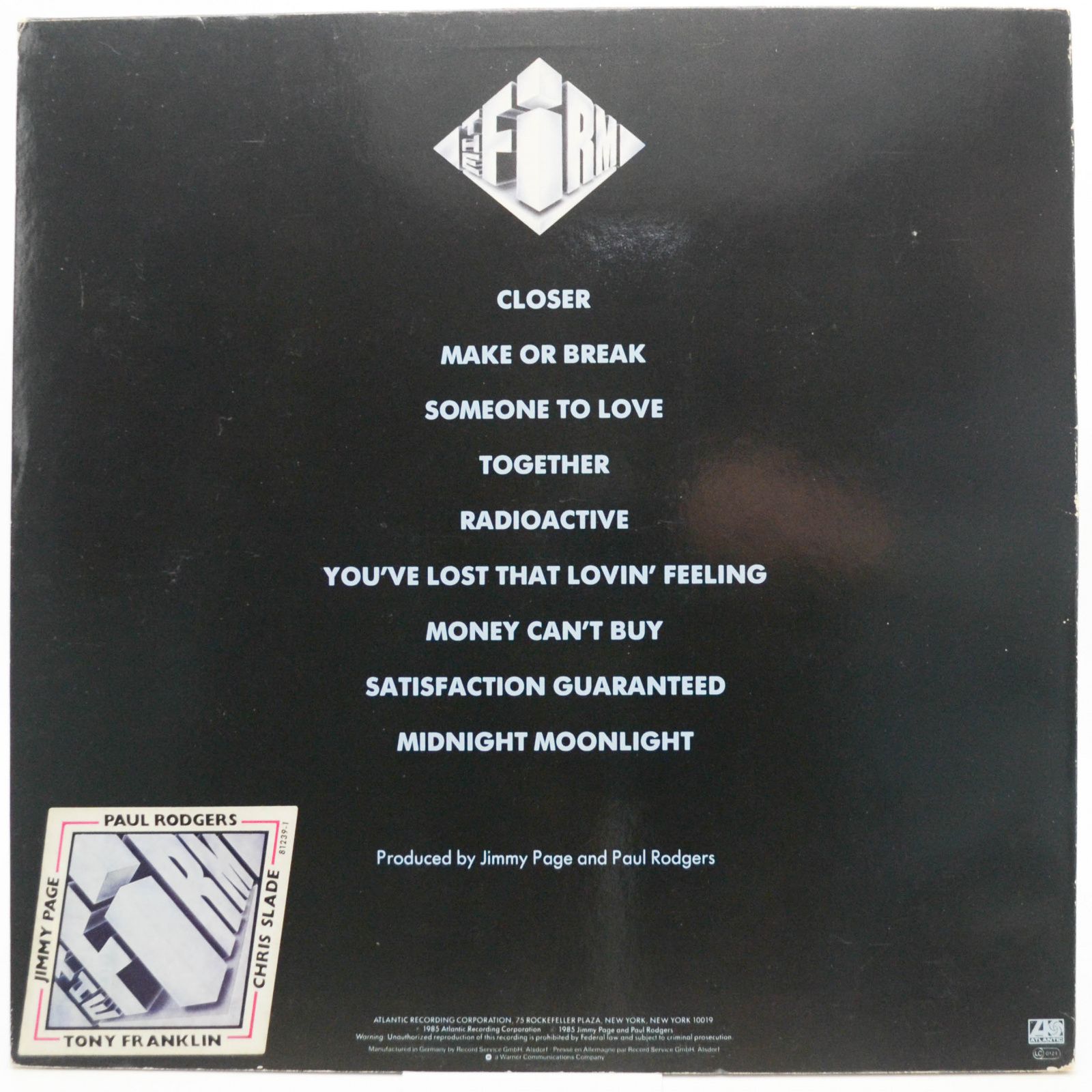 Виниловая пластинка Firm — The Firm, 1985