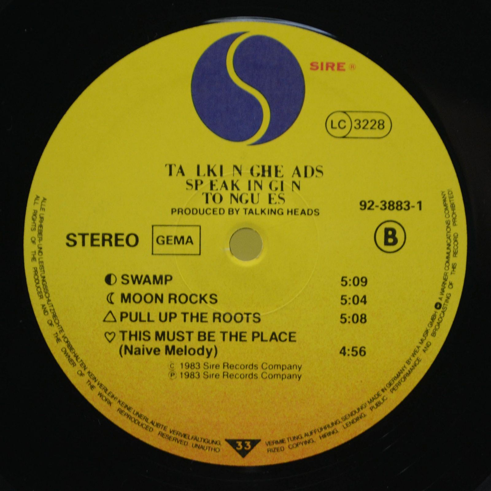 Виниловая пластинка Talking Heads — Speaking In Tongues, 1983