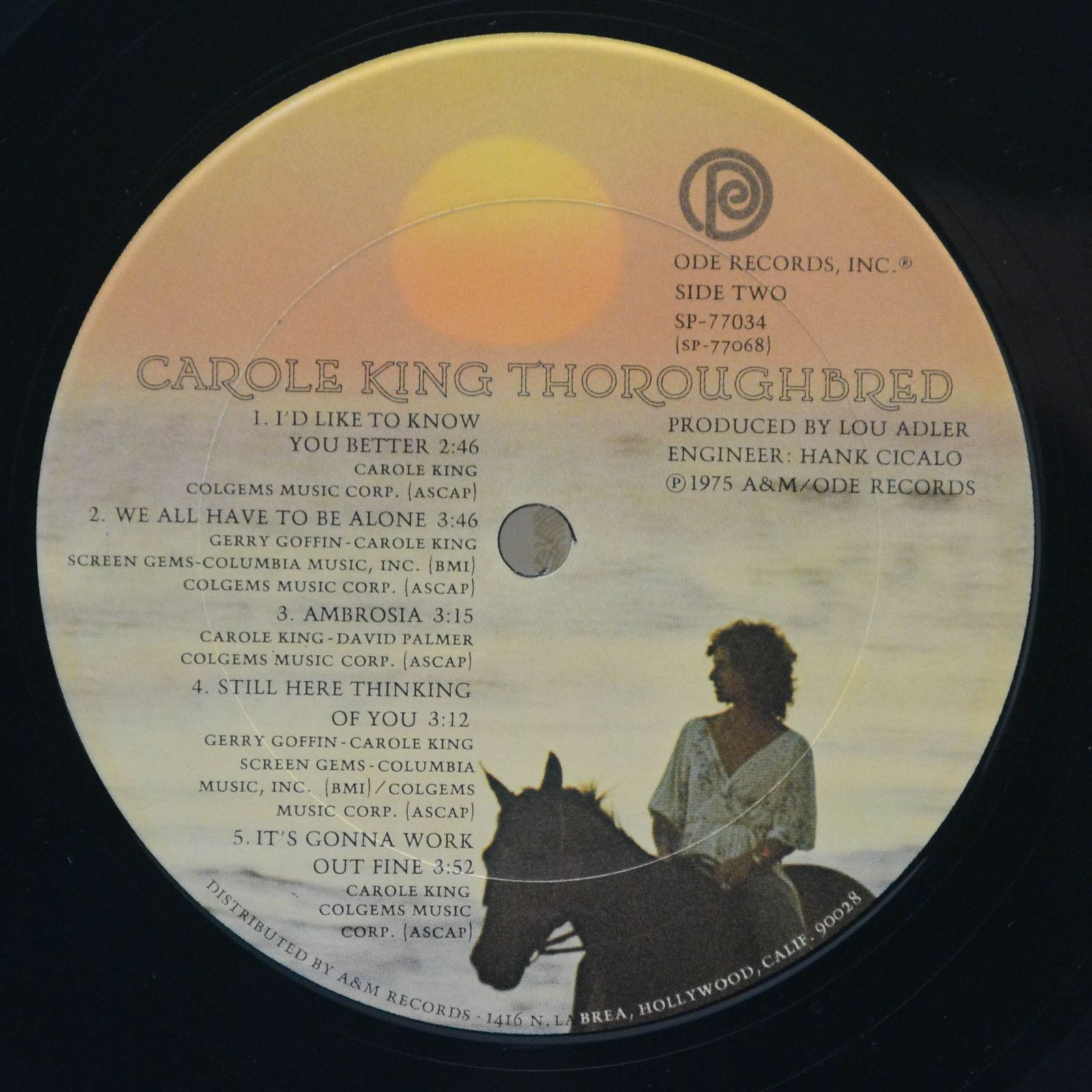 Виниловая пластинка Carole King — Thoroughbred, 1975