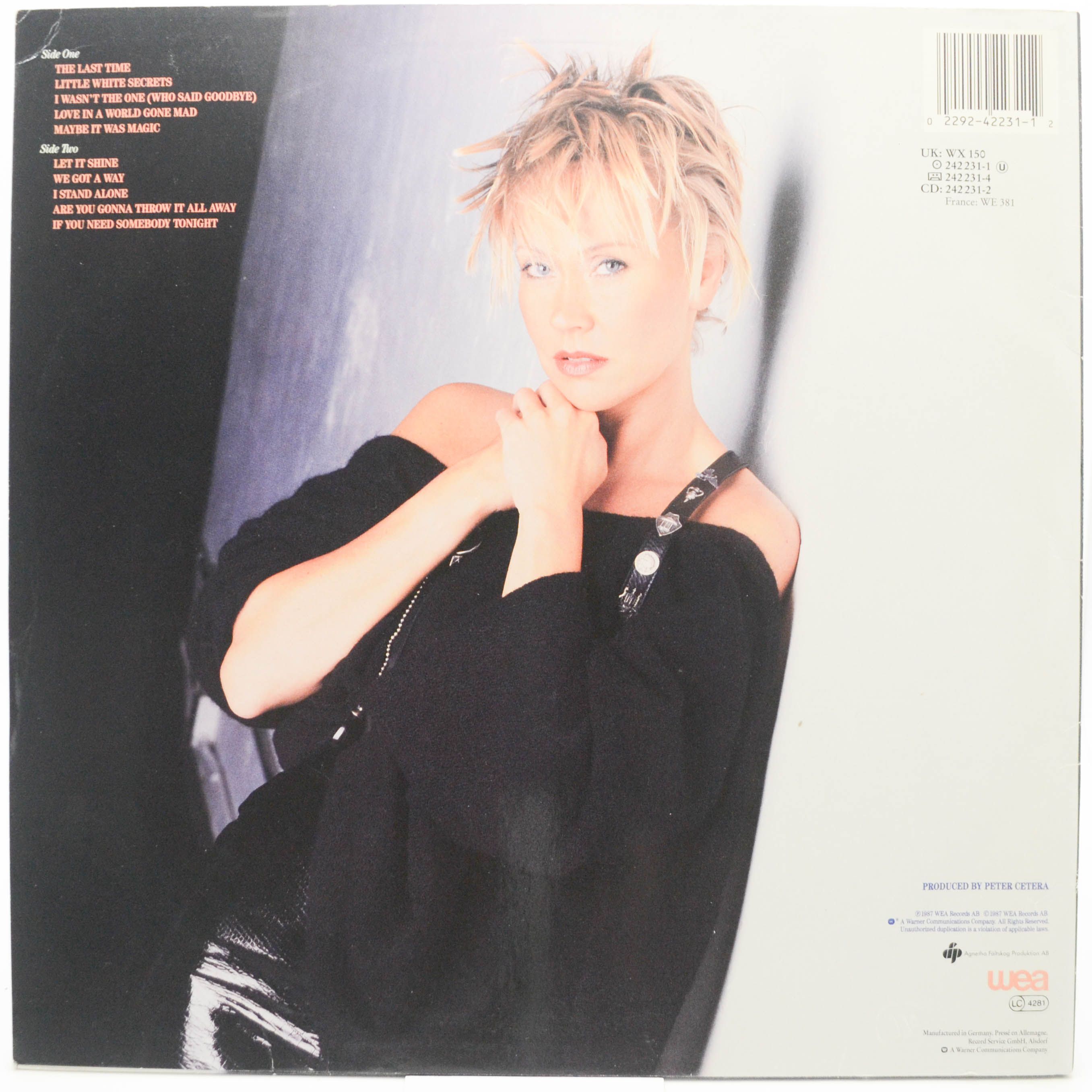Виниловая пластинка Agnetha Fältskog — I Stand Alone, 1987