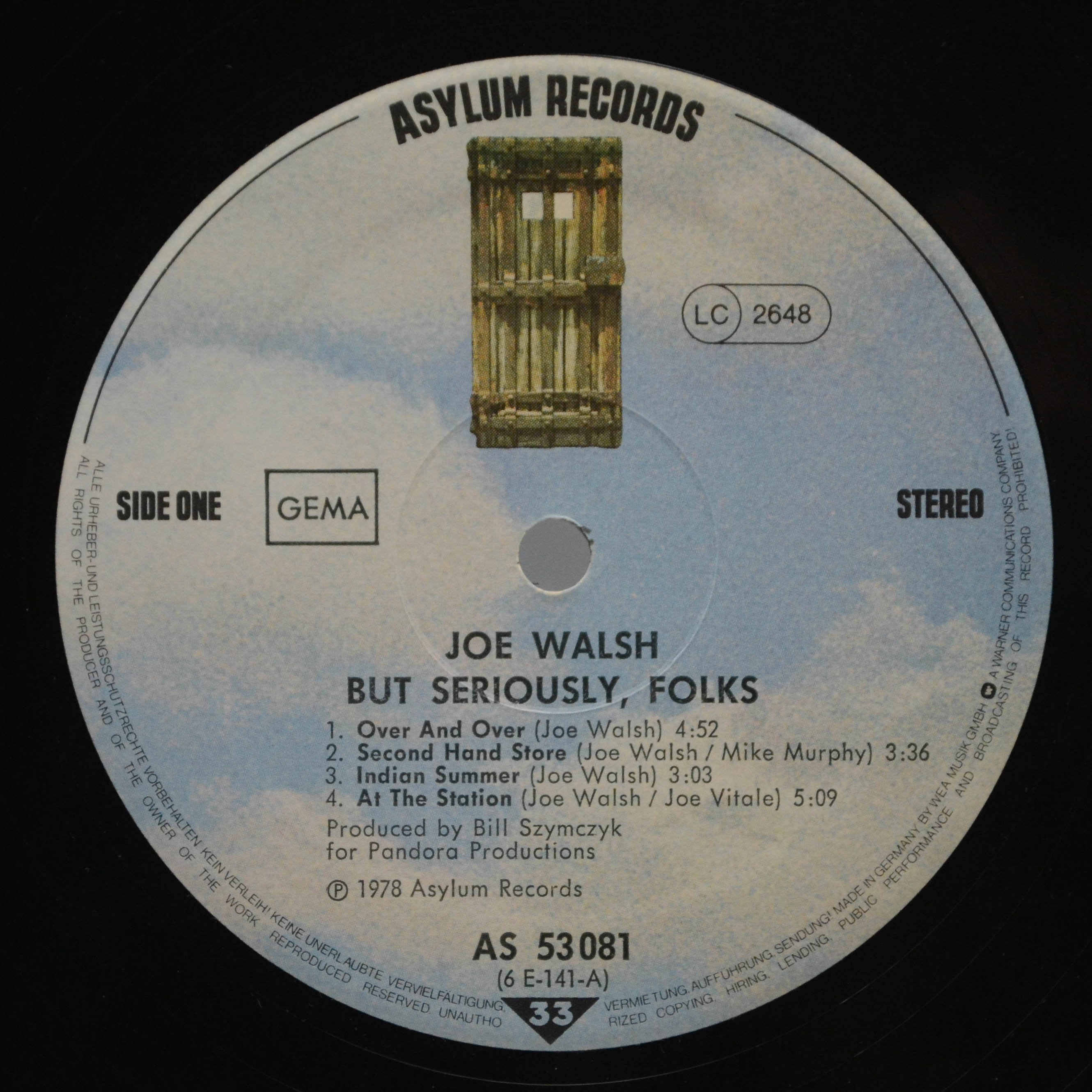 Виниловая пластинка Joe Walsh — "But Seriously, Folks...", 1978