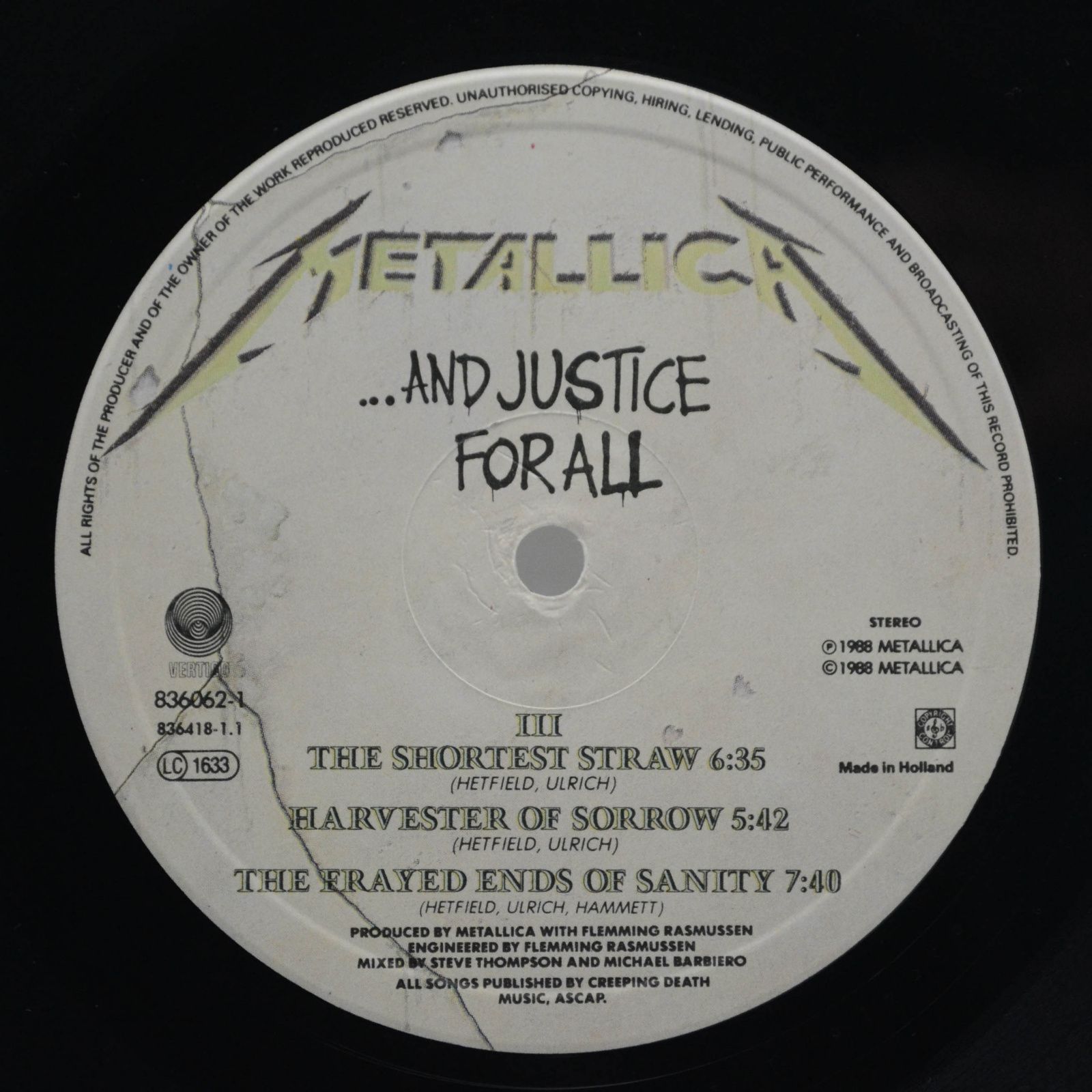 Metallica — ...And Justice For All (2LP), 1988