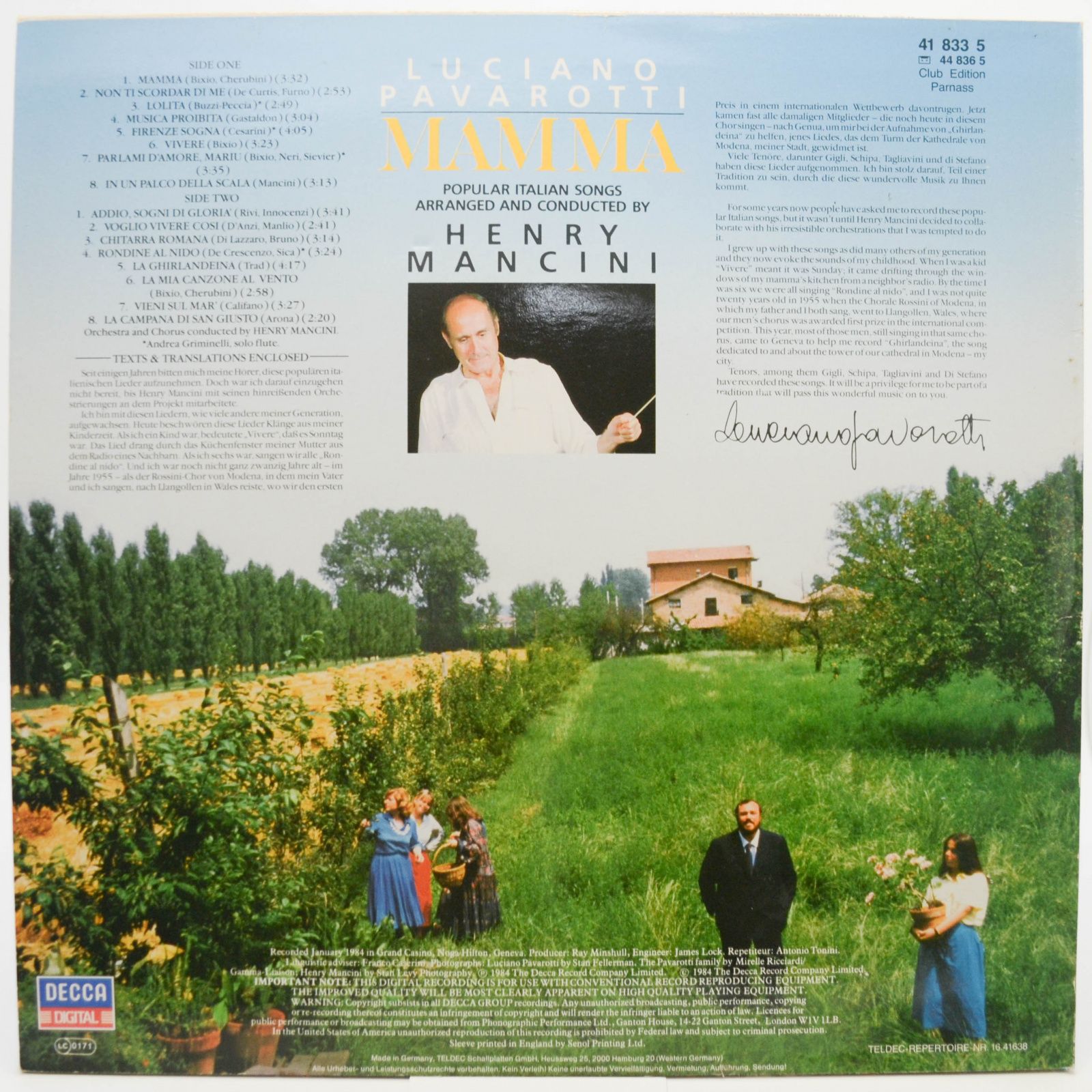 Luciano Pavarotti / Henry Mancini — Mamma, 1984