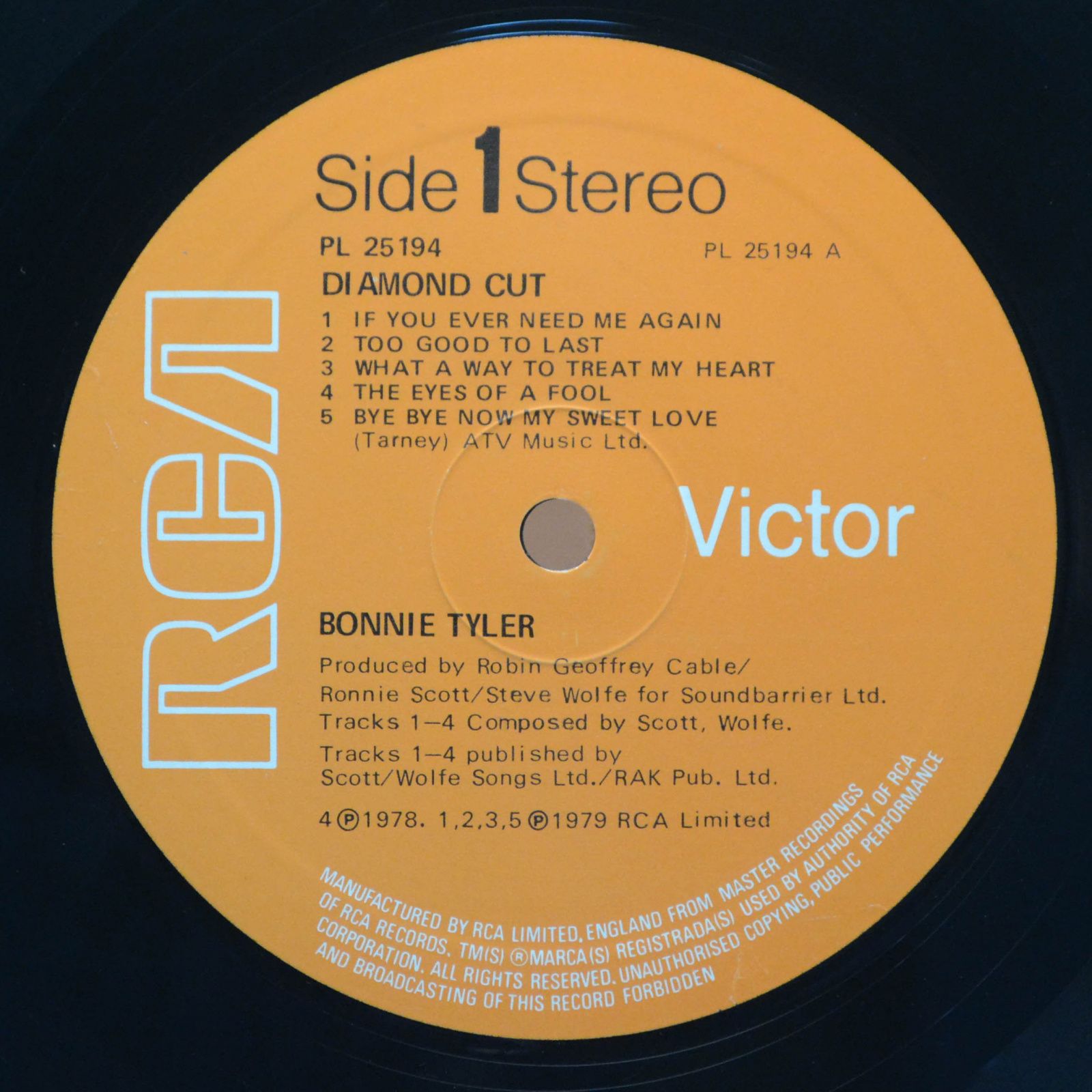 Виниловая пластинка Bonnie Tyler — Diamond Cut (1-st, UK), 1979