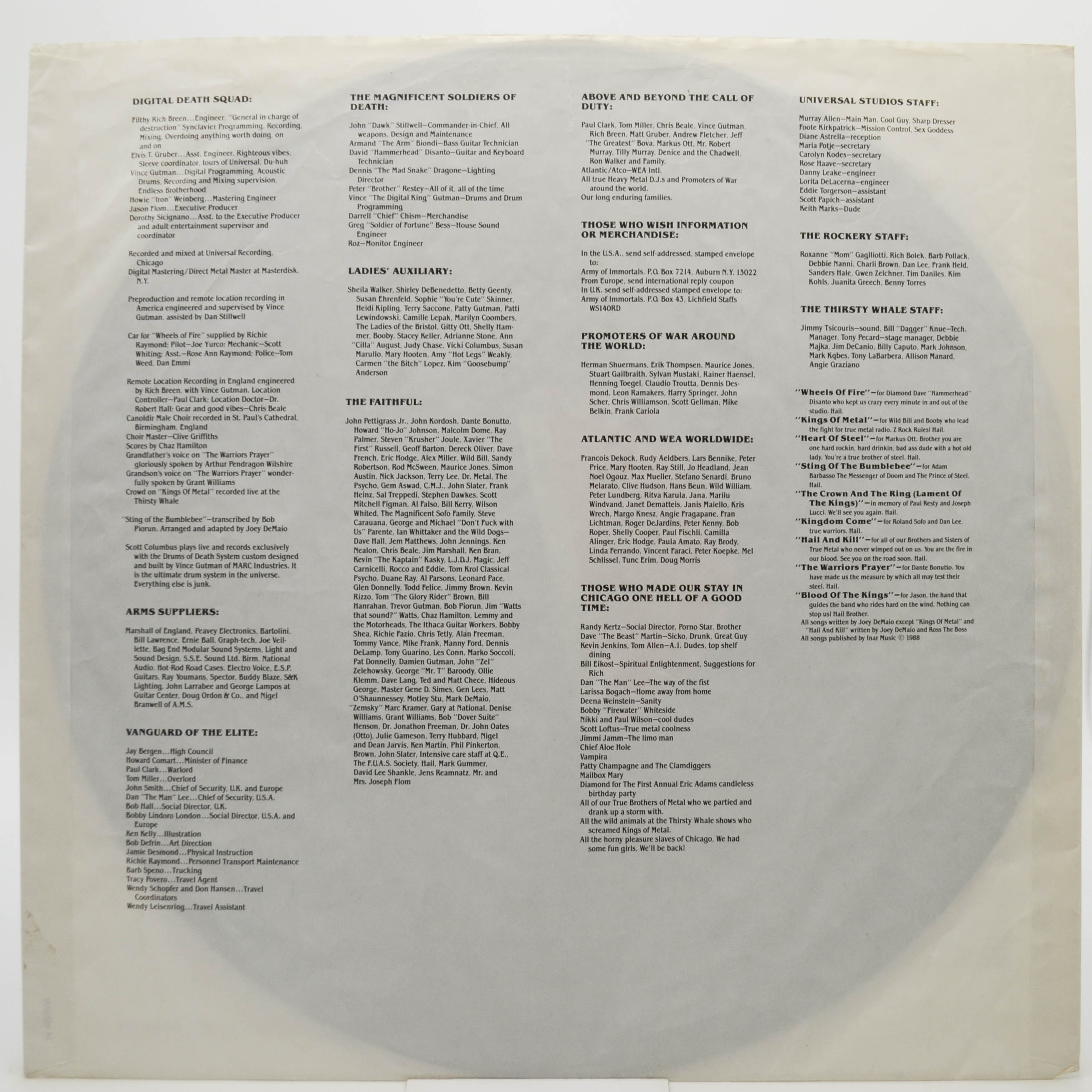 Manowar — Kings Of Metal, 1988