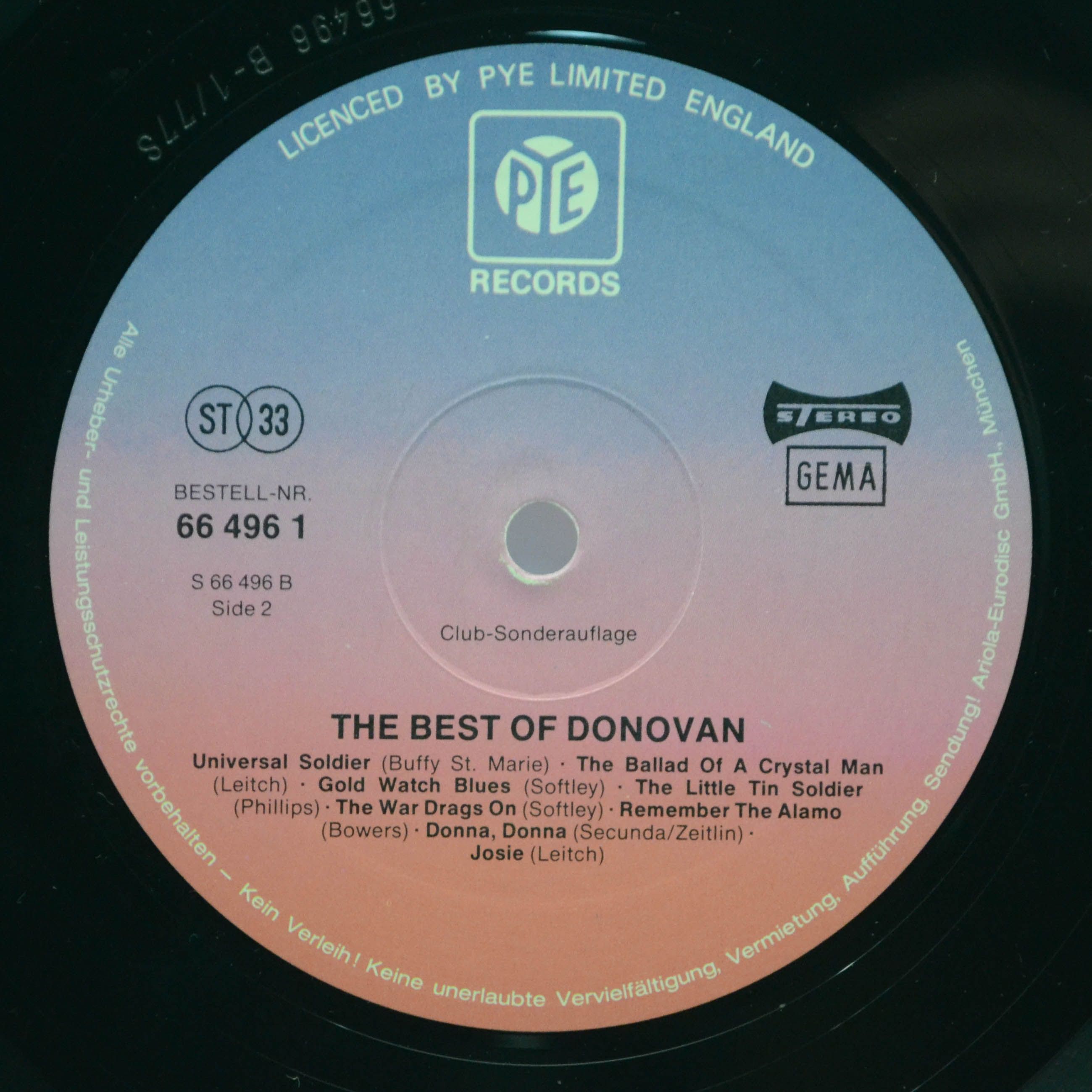 Виниловая пластинка Donovan — The Best Of Donovan, 1977