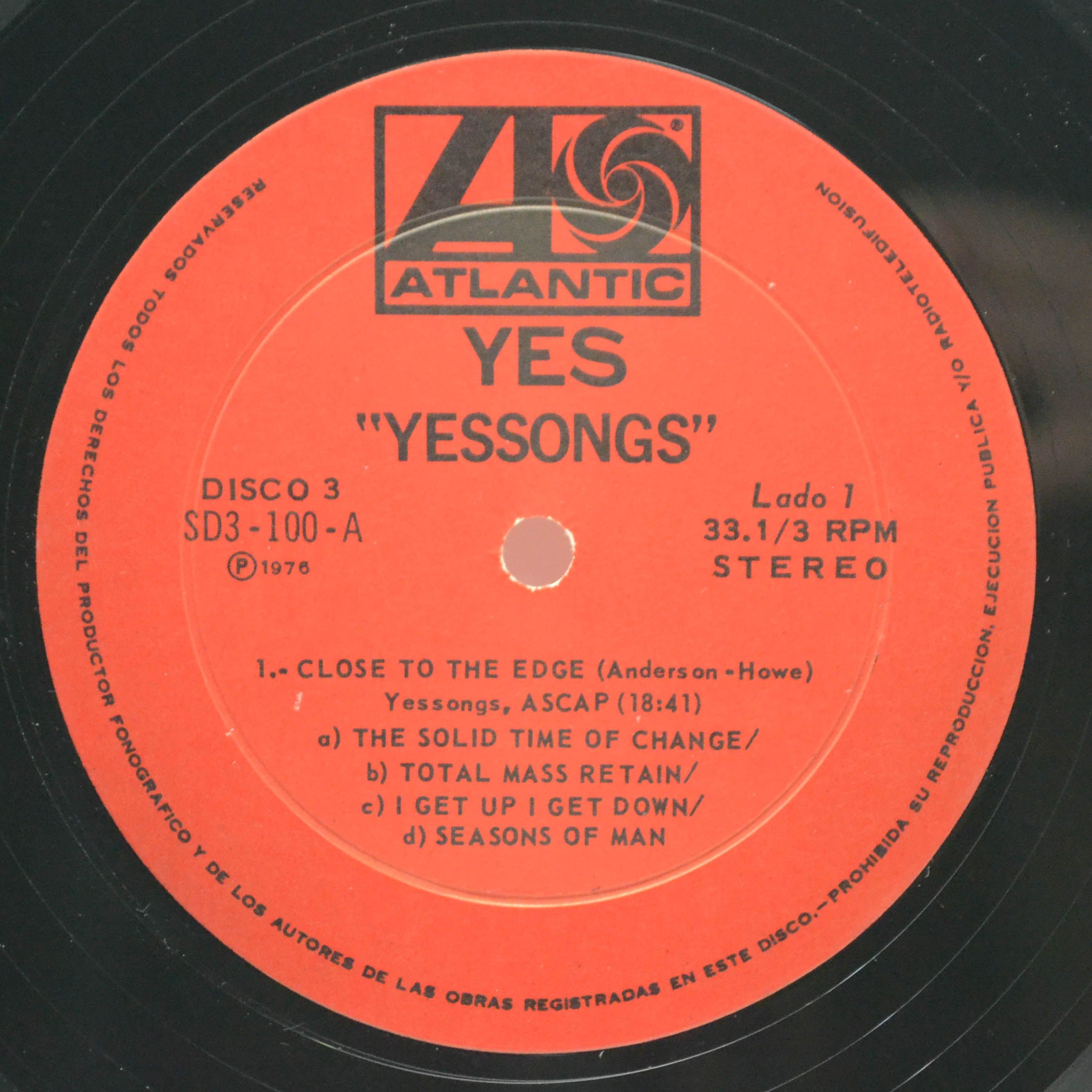 Виниловая пластинка Yes — Yessongs (3LP), 1973