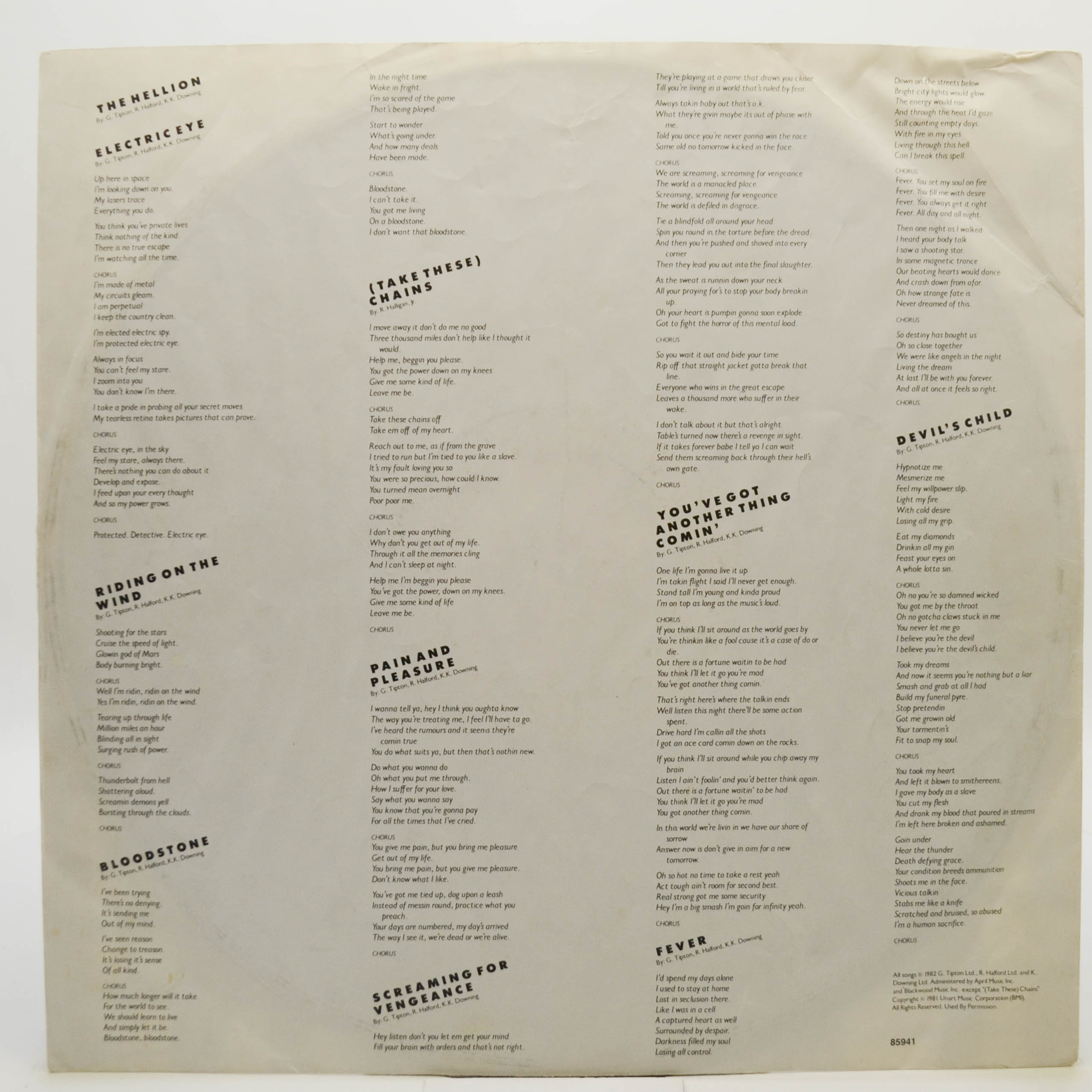 Виниловая пластинка Judas Priest — Screaming For Vengeance, 1982