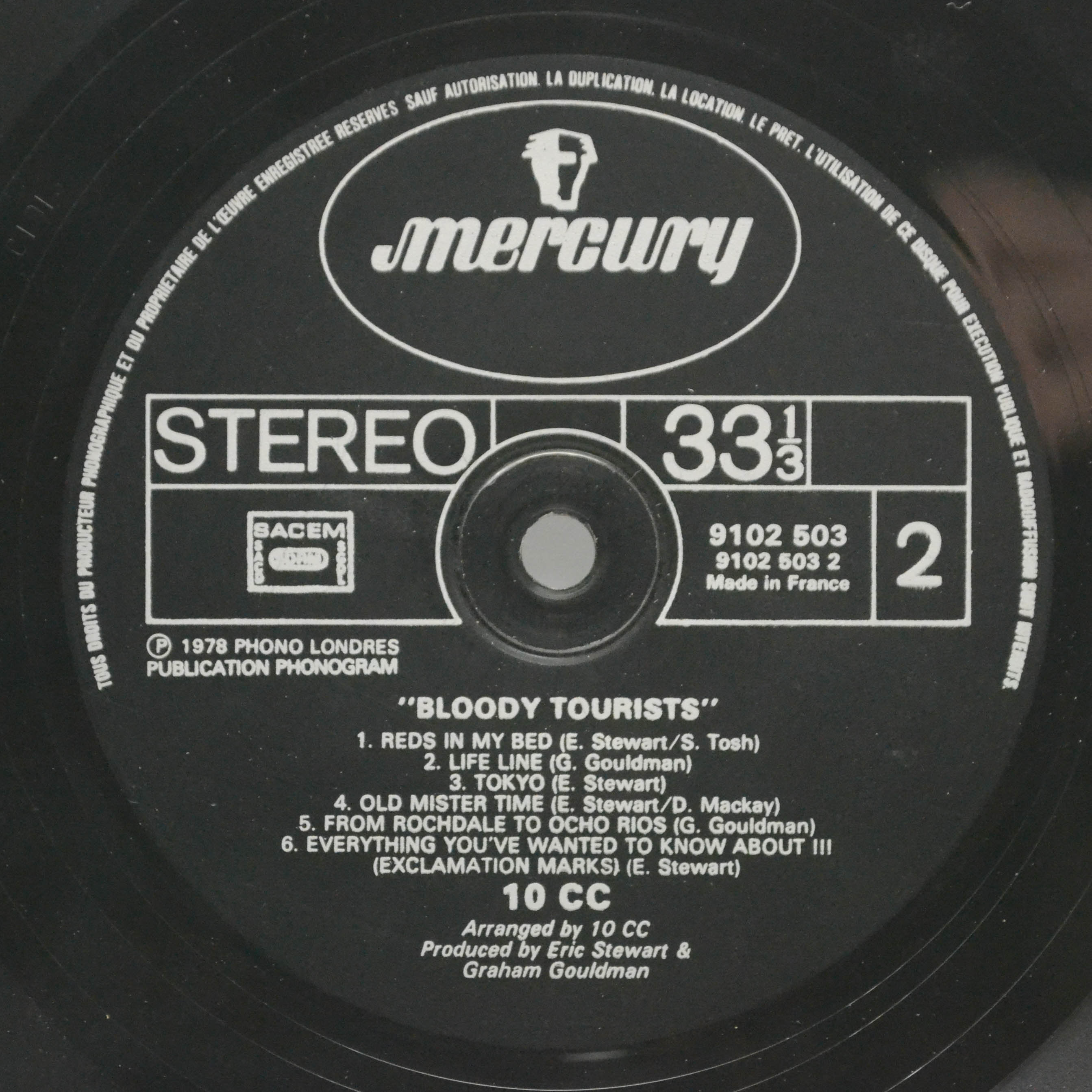 Виниловая пластинка 10cc — Bloody Tourists, 1978