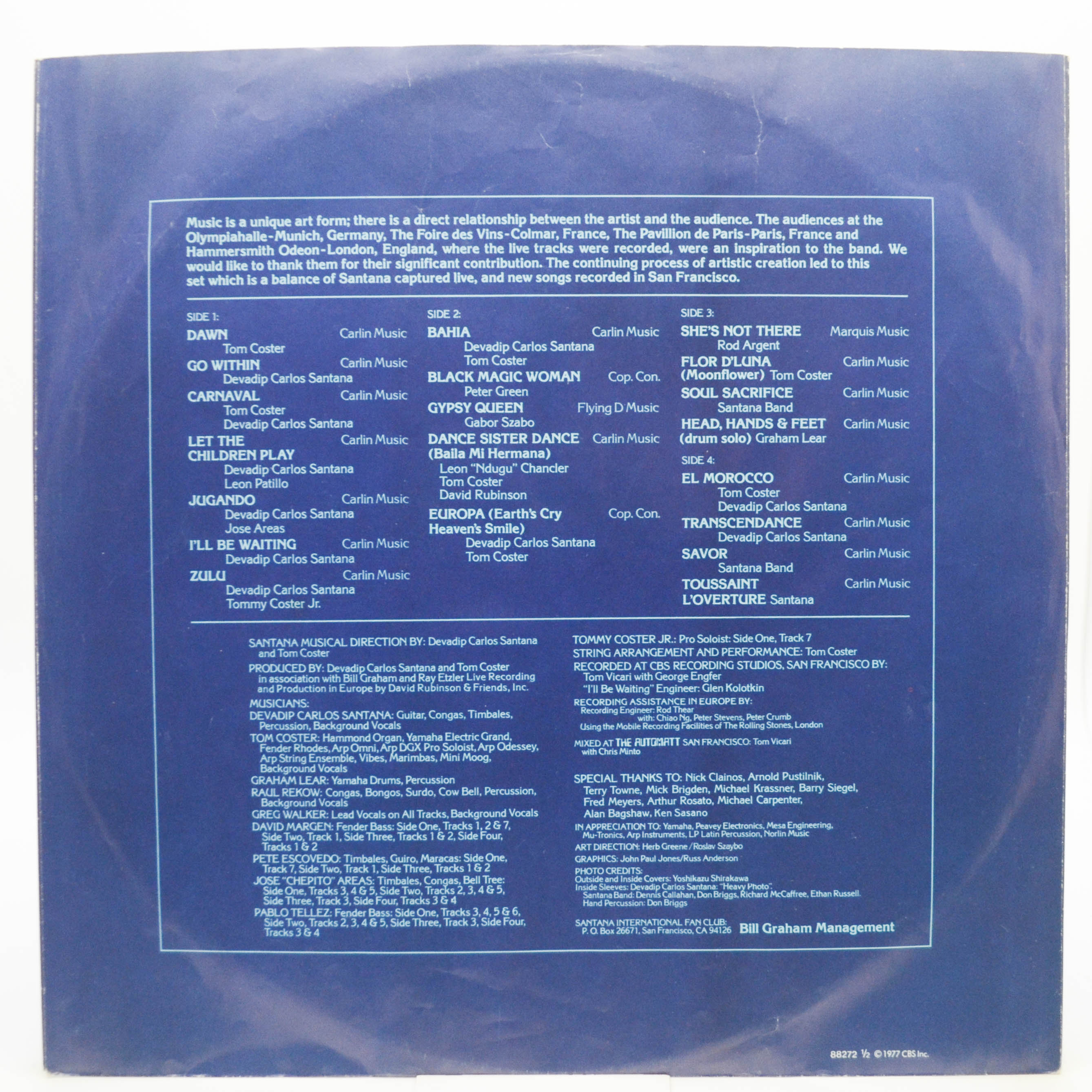 Santana — Moonflower (2LP), 1977