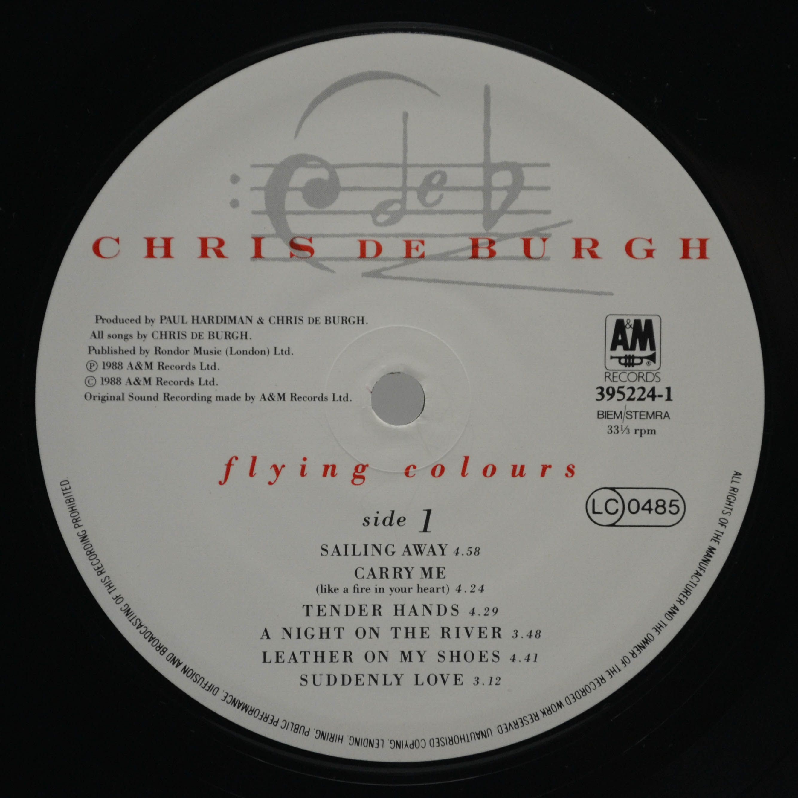 Виниловая пластинка Chris de Burgh — Flying Colours, 1988