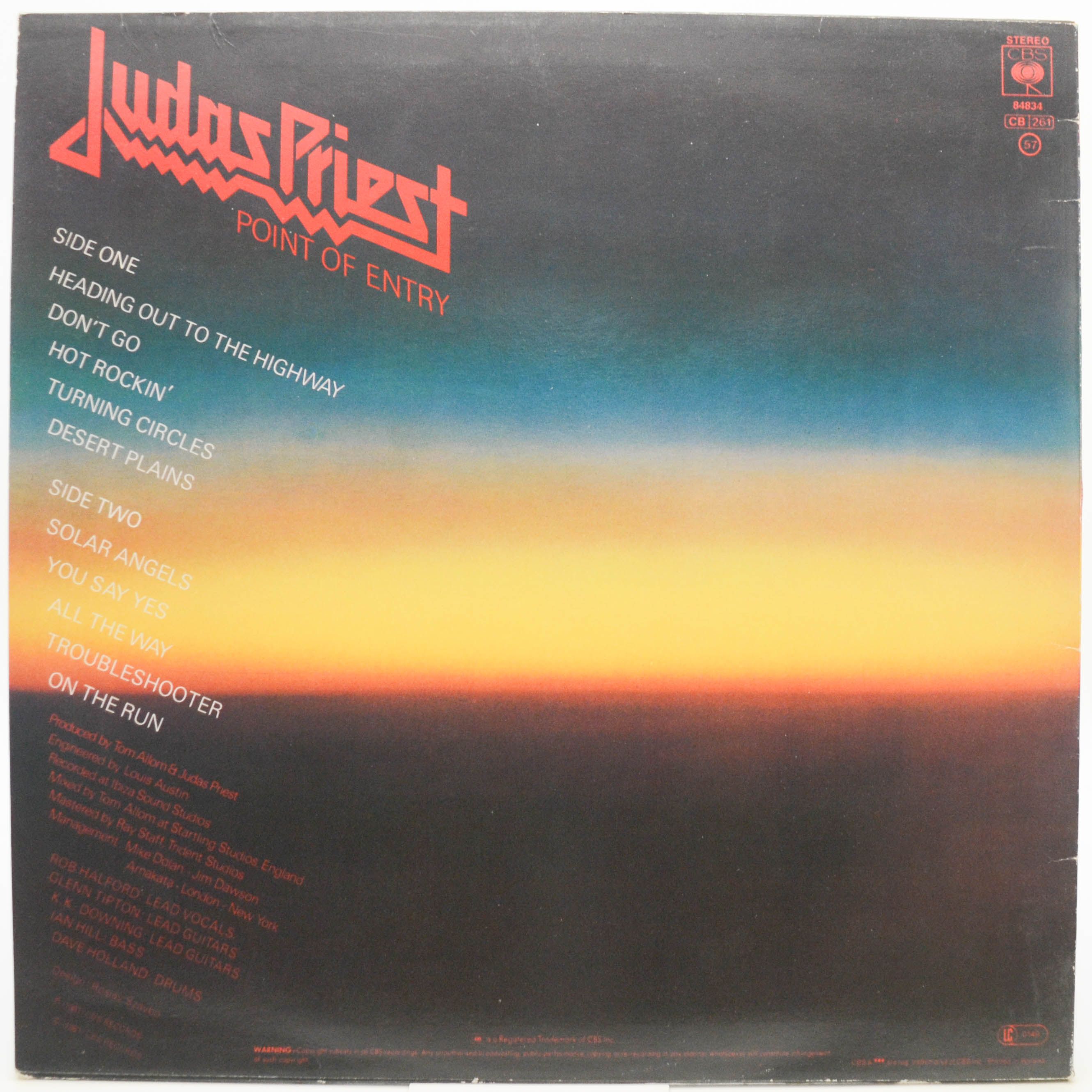 Виниловая пластинка Judas Priest — Point Of Entry, 1981