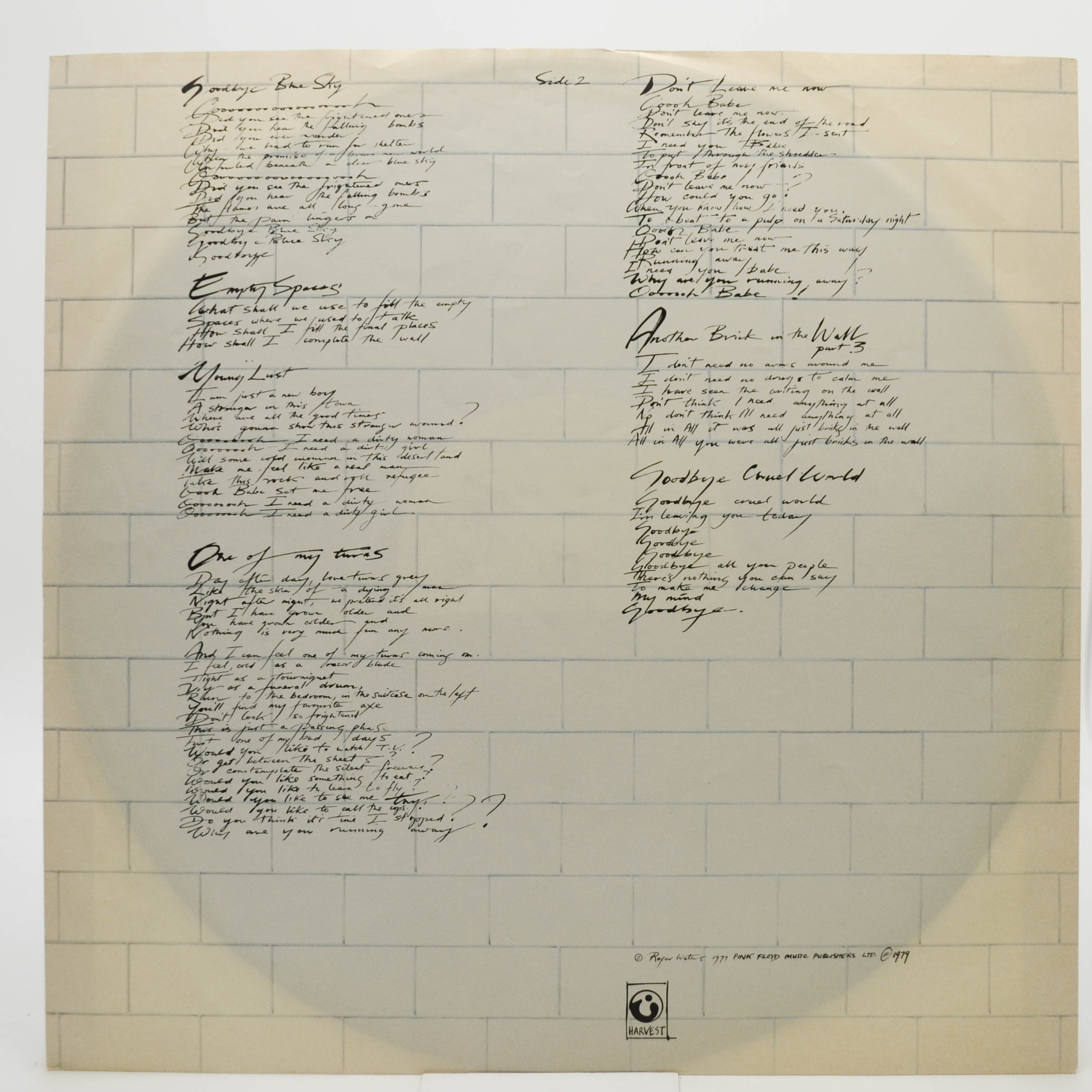 Виниловая пластинка Pink Floyd — The Wall (2LP), 1979