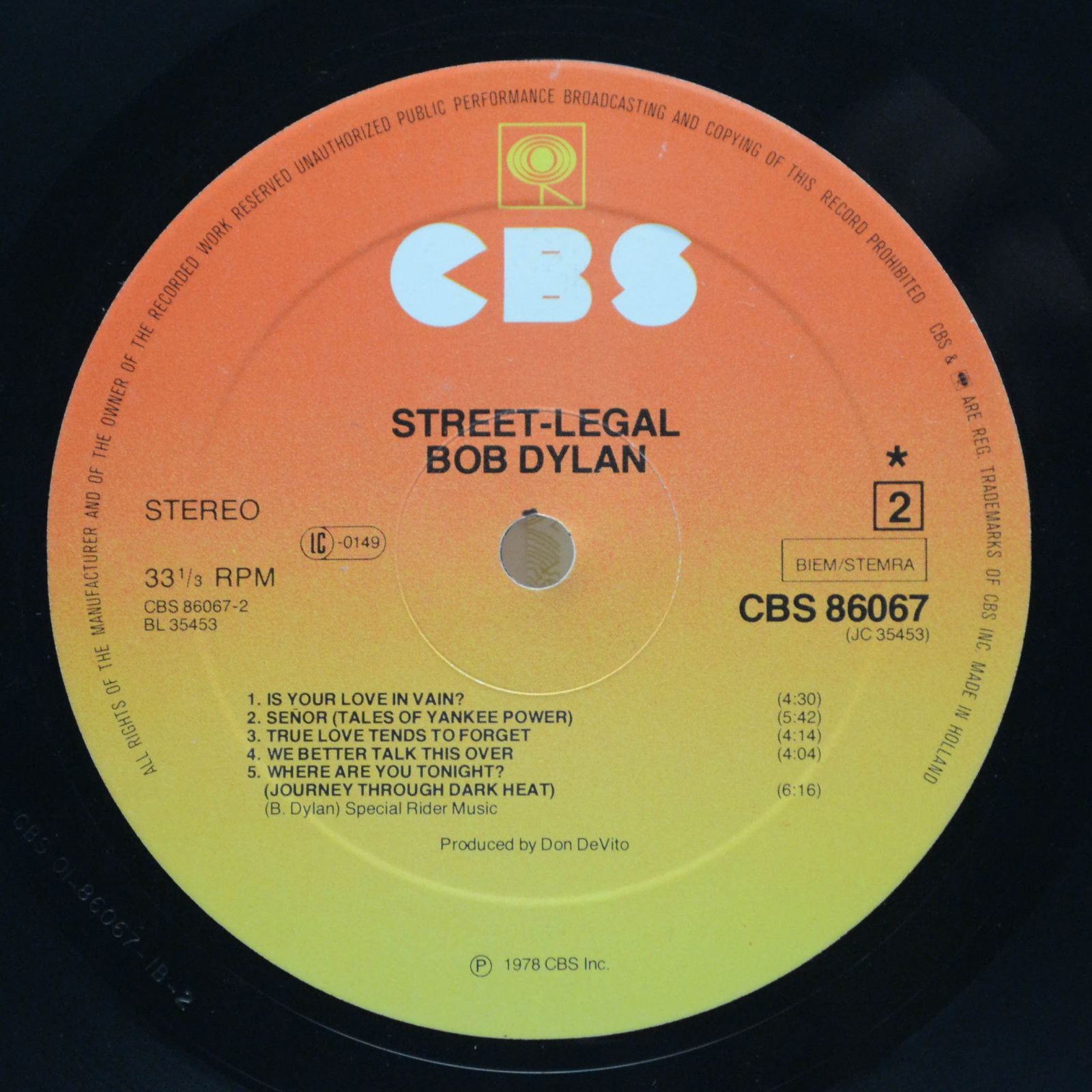 Bob Dylan — Street-Legal, 1978