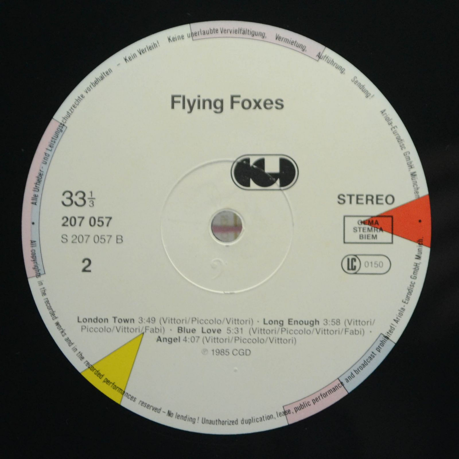 Виниловая пластинка Flying Foxes — Flying Foxes, 1985