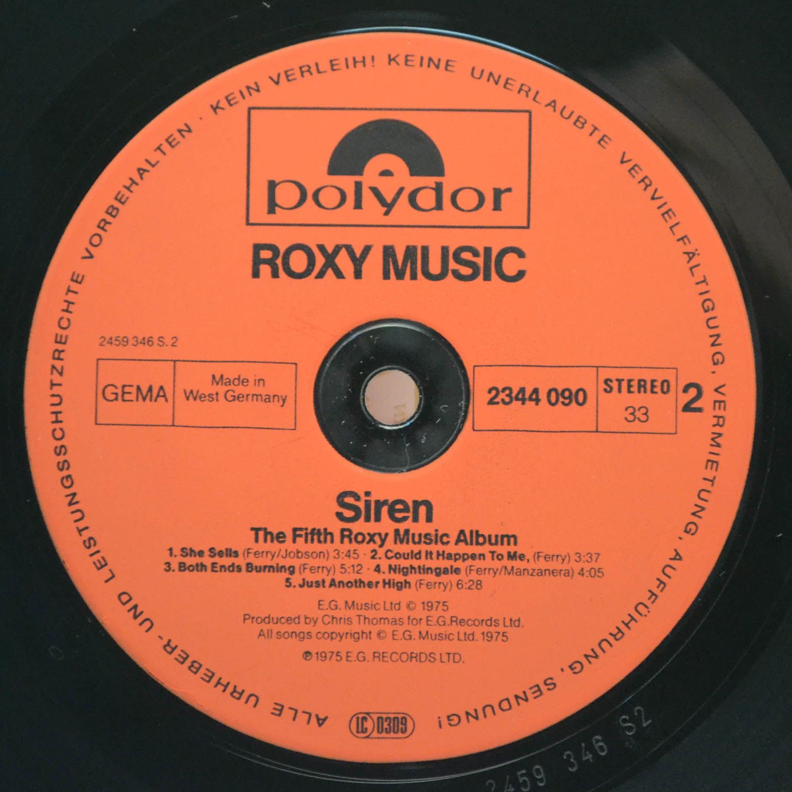 Виниловая пластинка Roxy Music — Siren, 1975