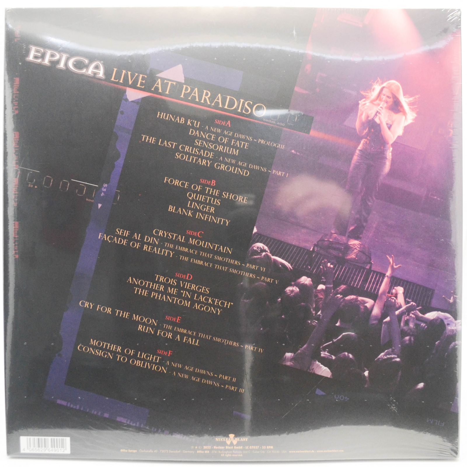 Виниловая пластинка Epica — Live At Paradiso (3LP), 2022