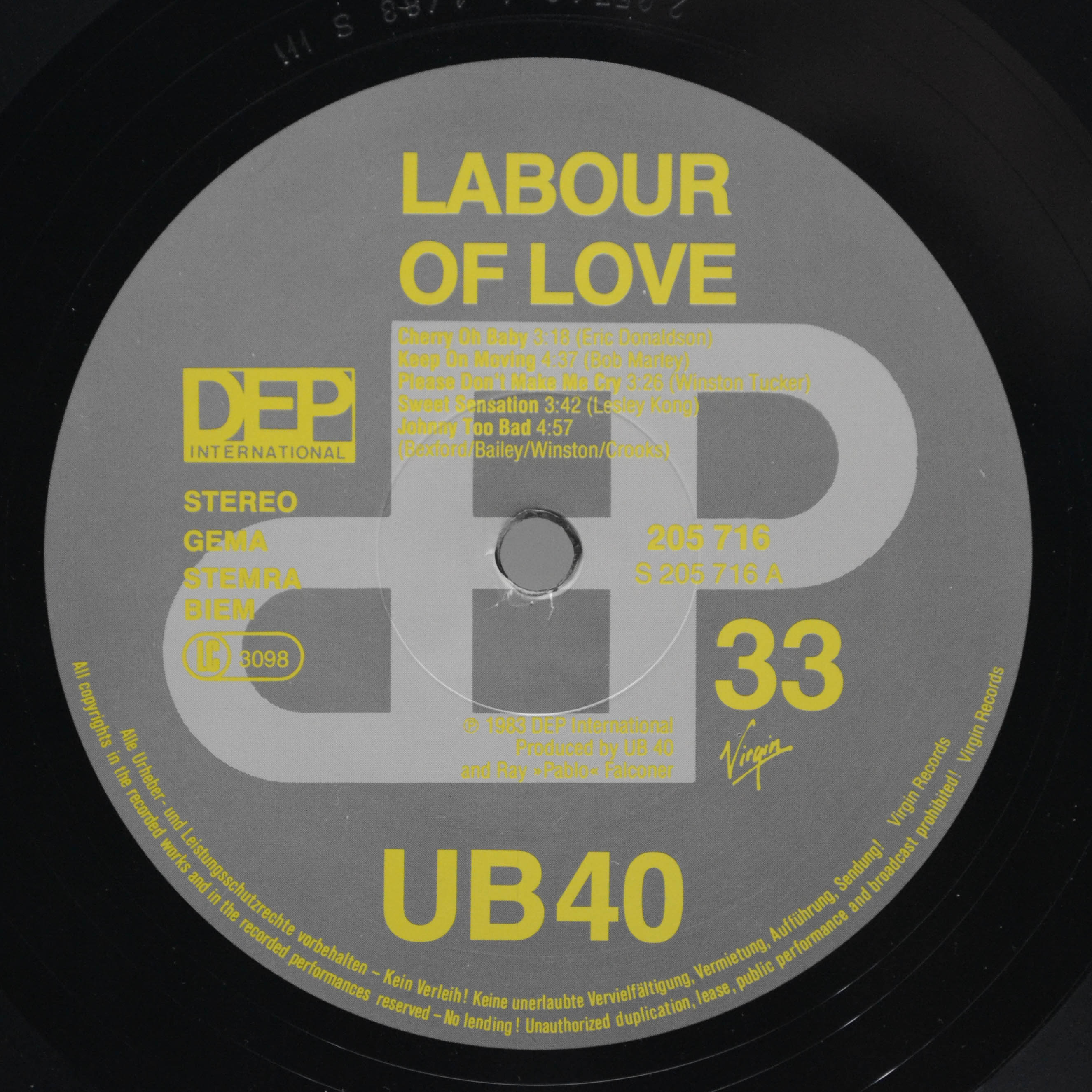 Виниловая пластинка UB40 — Labour Of Love, 1983