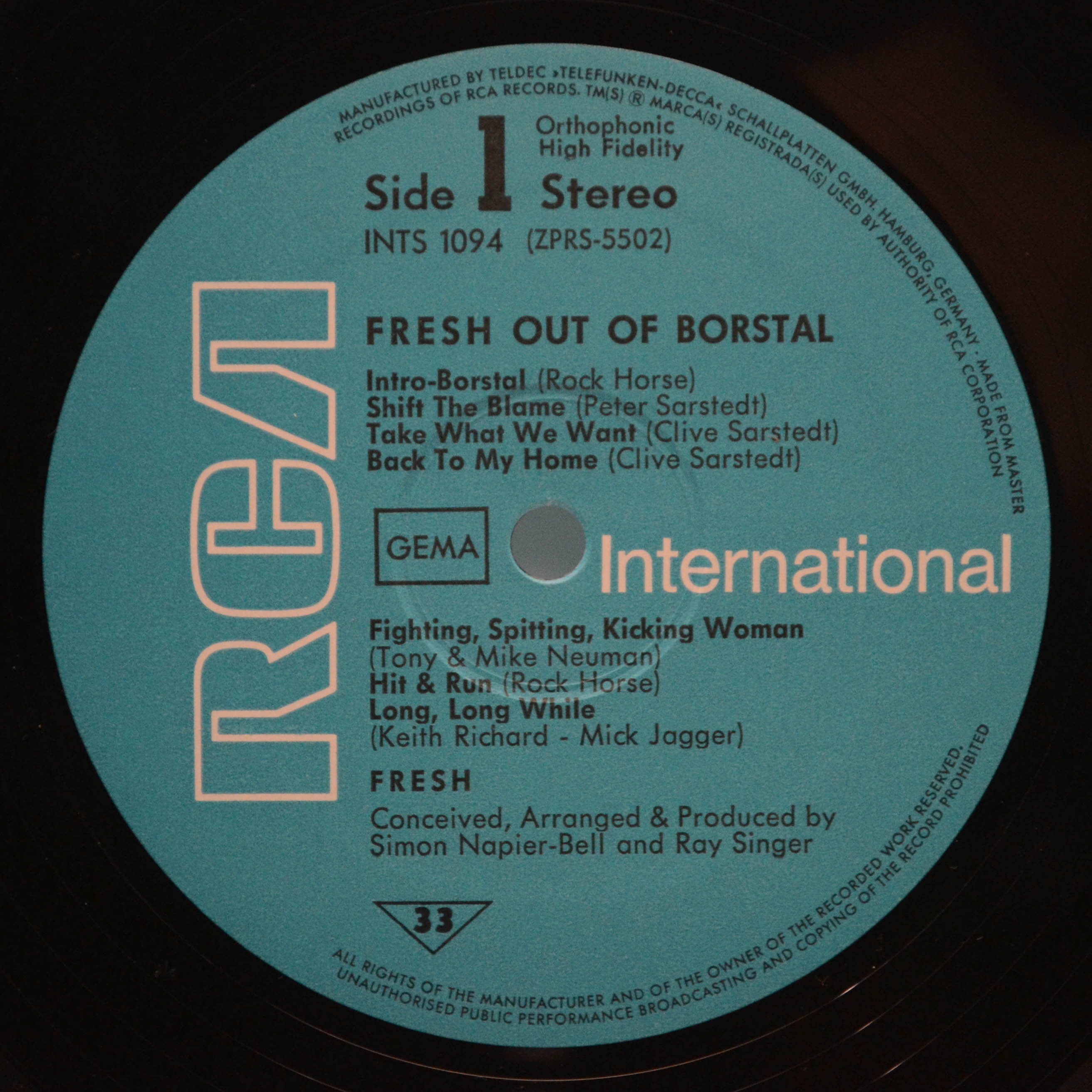 Виниловая пластинка Fresh — Fresh Out Of Borstal, 1972