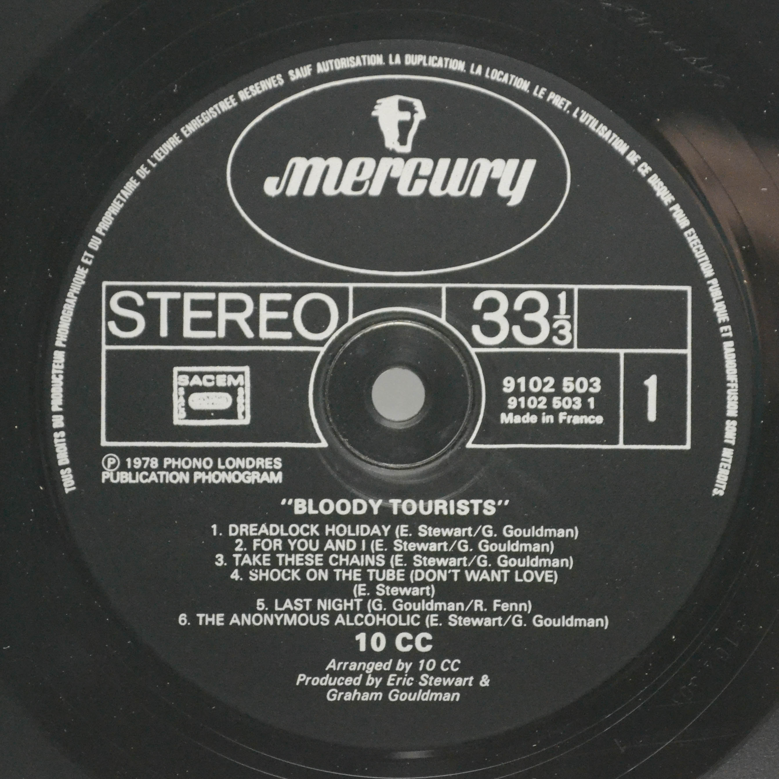 Виниловая пластинка 10cc — Bloody Tourists, 1978