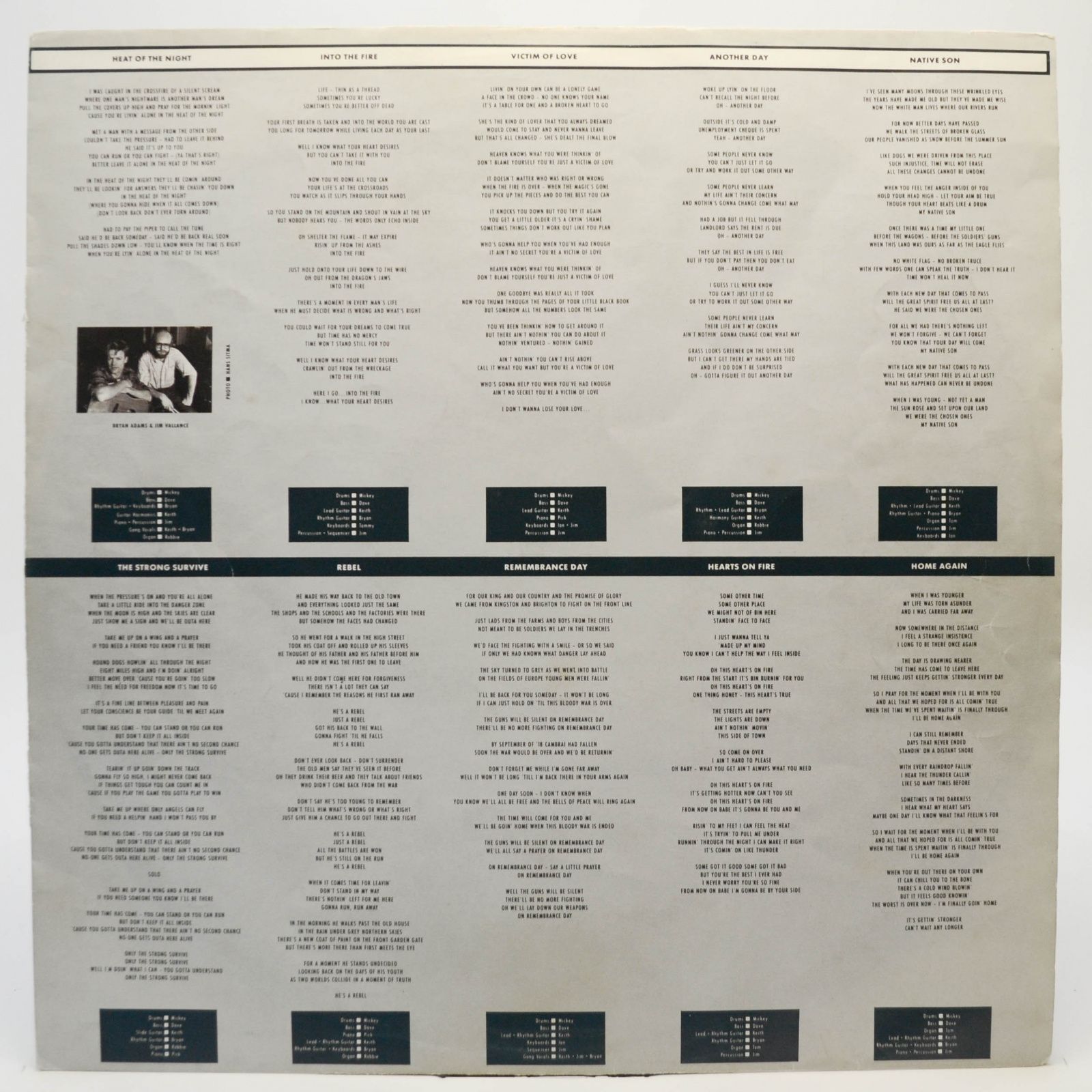 Виниловая пластинка Bryan Adams — Into The Fire, 1987