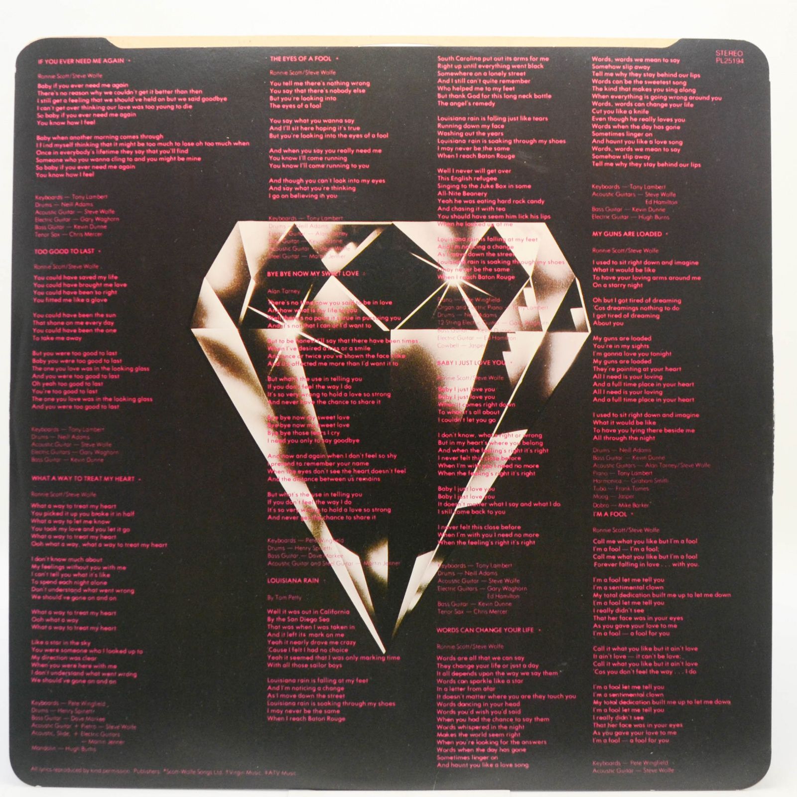 Виниловая пластинка Bonnie Tyler — Diamond Cut (1-st, UK), 1979