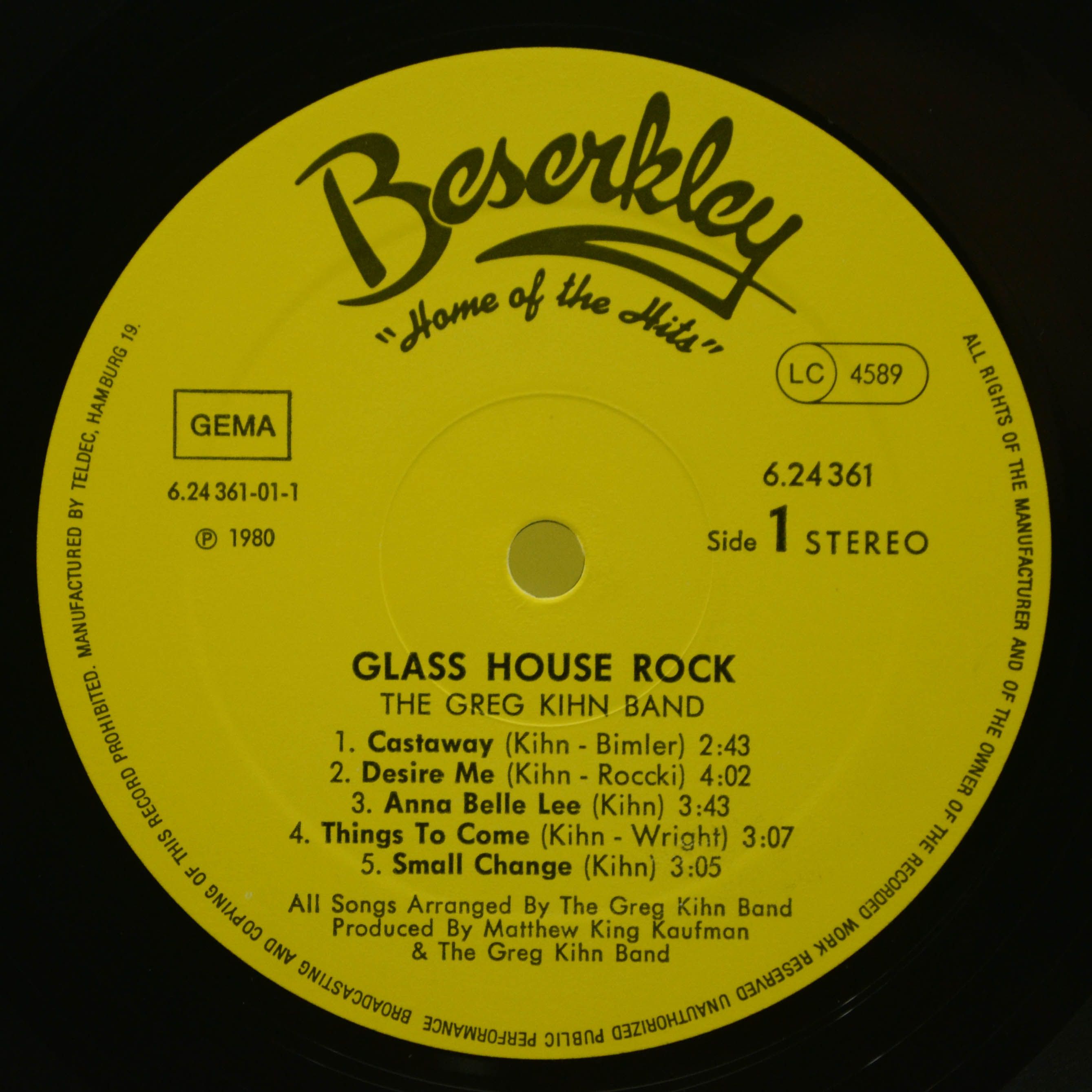 Виниловая пластинка Greg Kihn Band — Glass House Rock, 1980