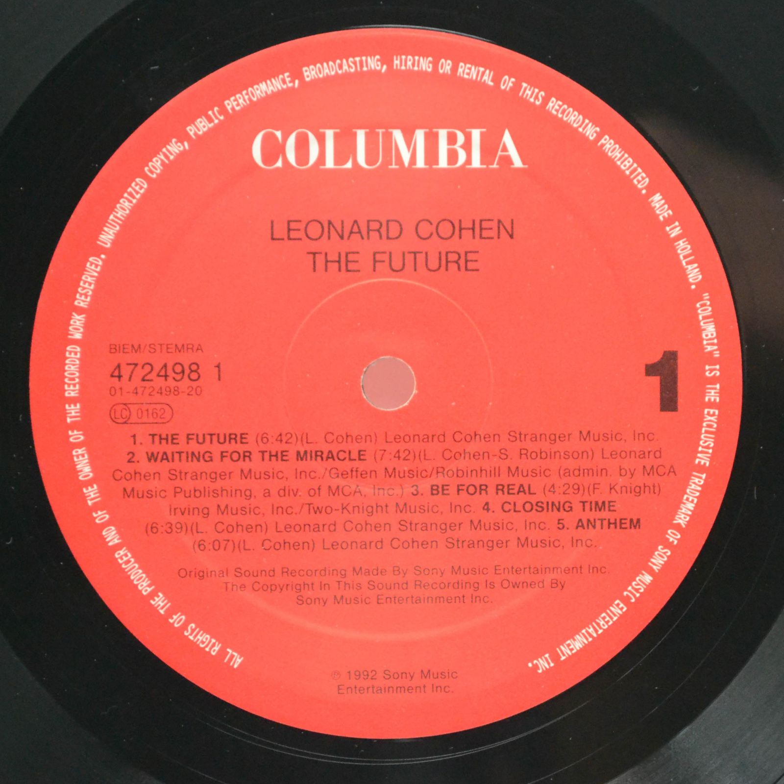Leonard Cohen — The Future, 1992