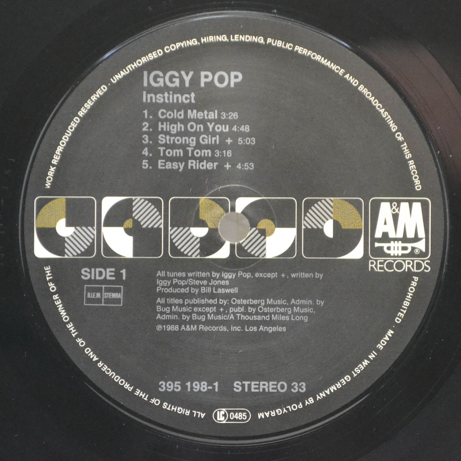 Виниловая пластинка Iggy Pop — Instinct, 1988